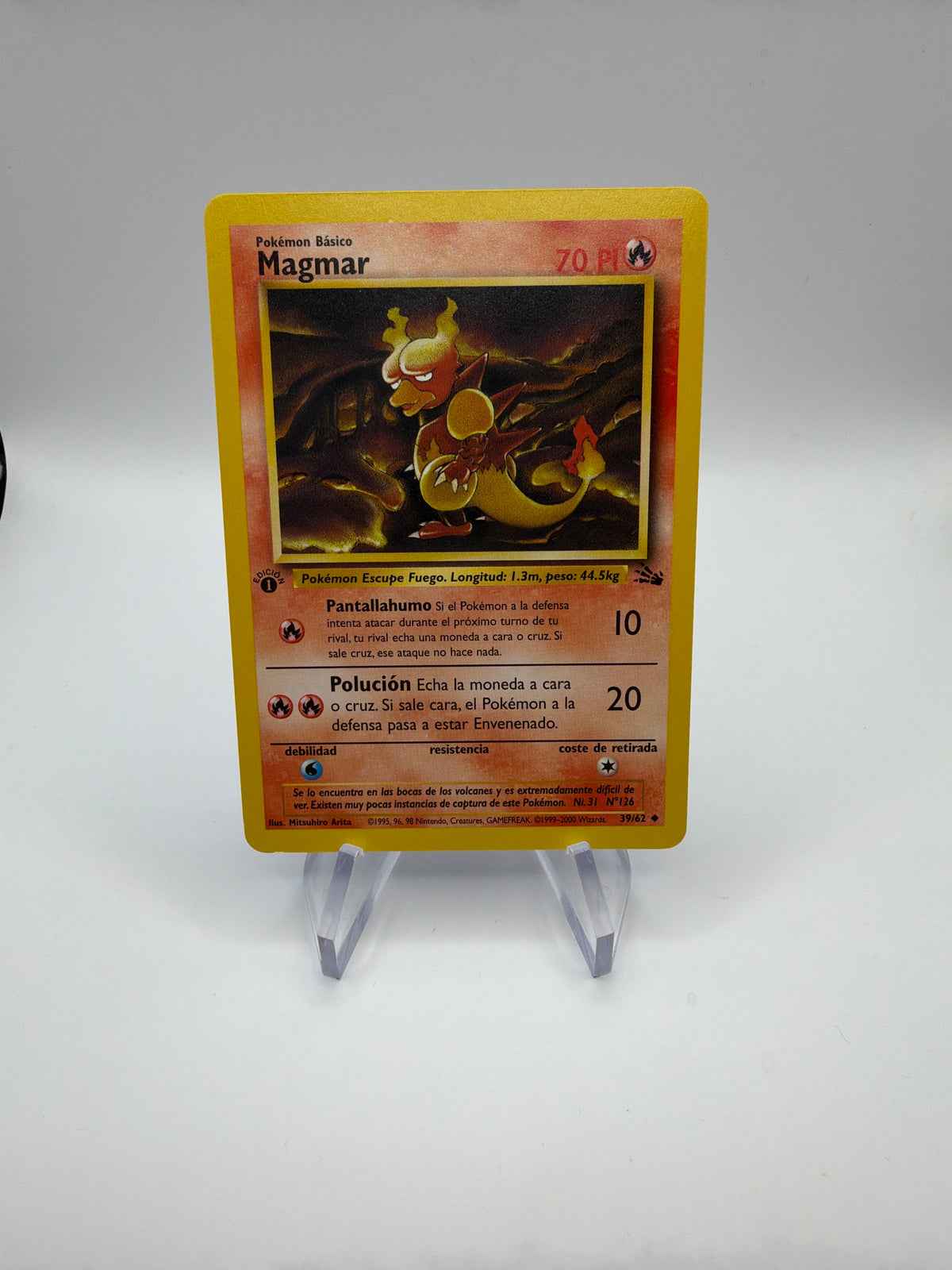Pokemon Karte Magmar 1.st Edtion 39/62 Italienisch