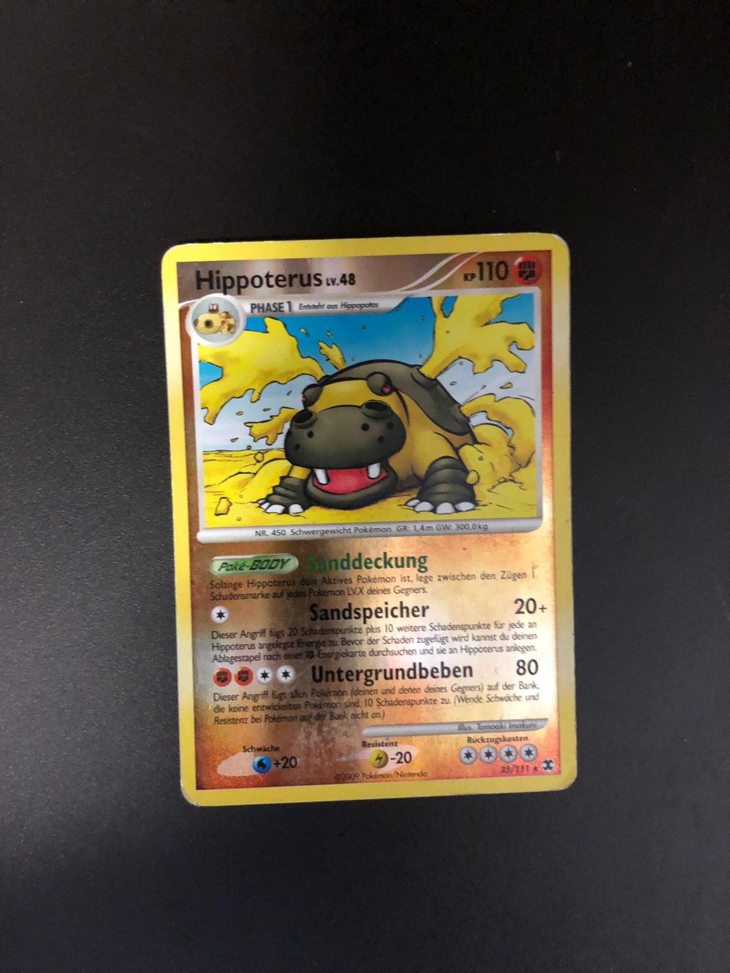 Pokemon Karte Revers Hippoterus 25/111 Deutsch