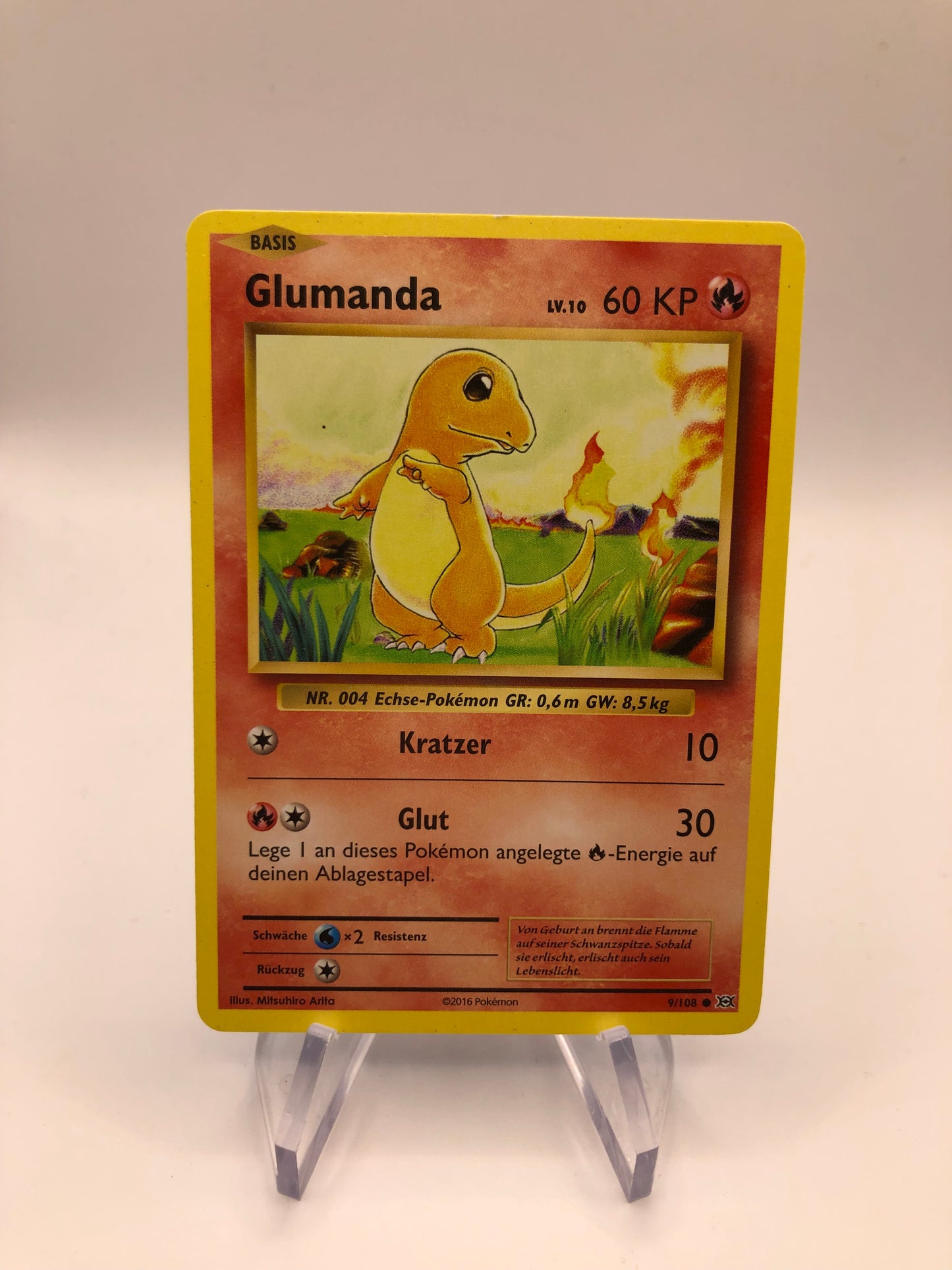 Pokemon Karte Glumanda 9/108 Deutsch
