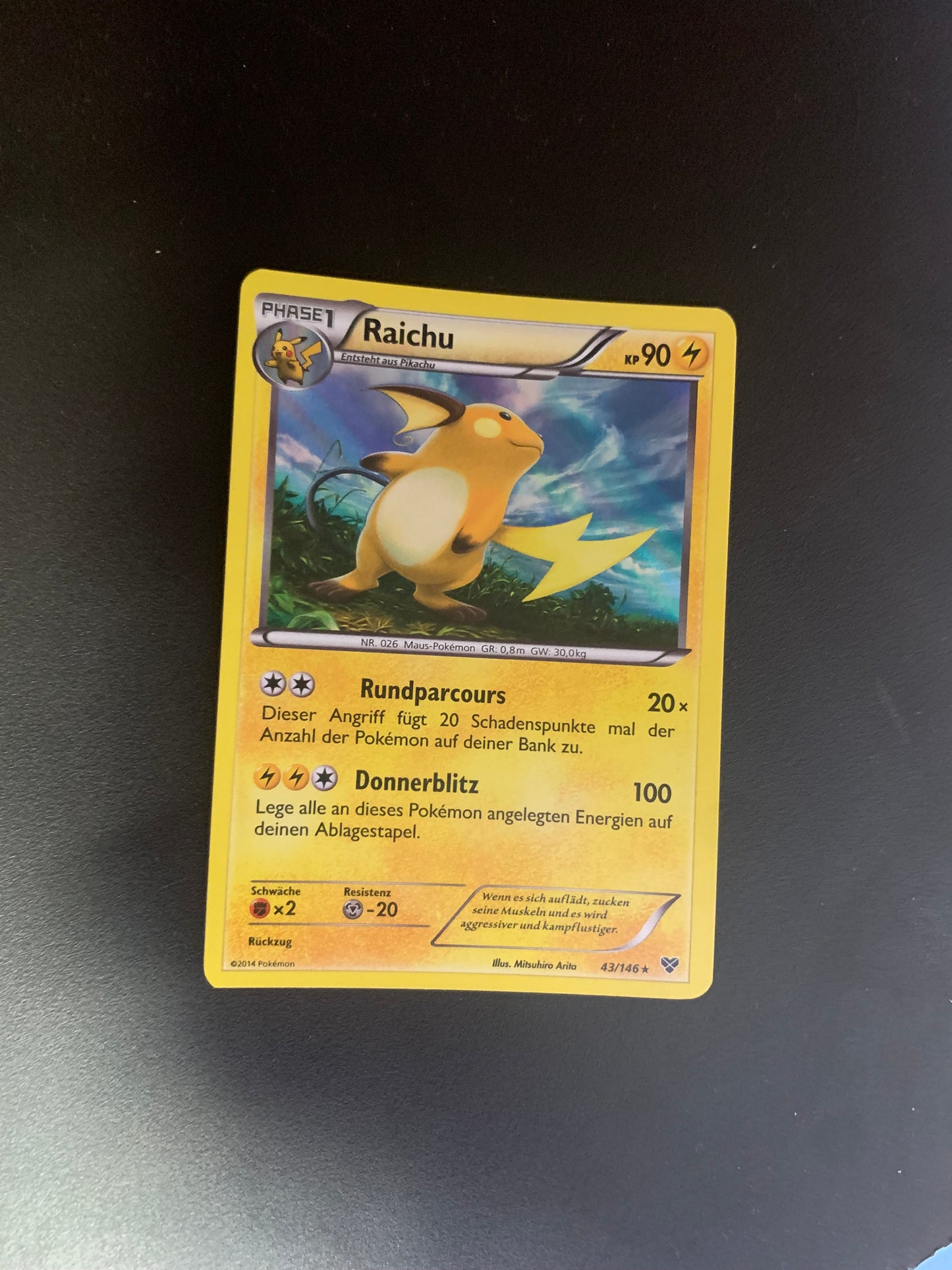 Pokemon Karte Holo Raichu 43/146 Deutsch