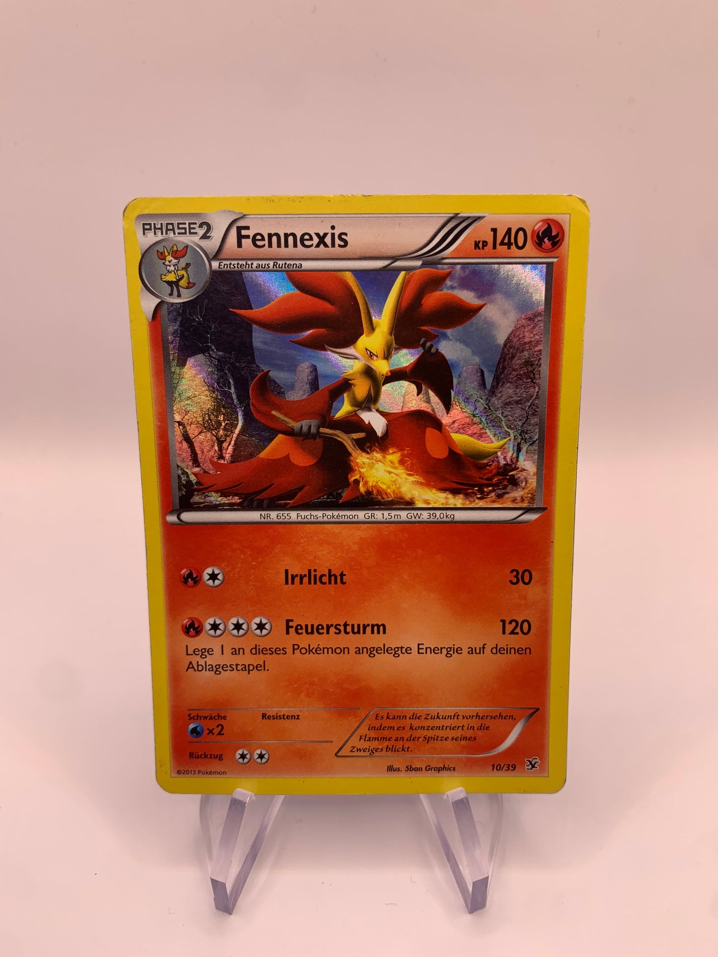 Pokemon Karte Holo Fennexis 10/39 Deutsch