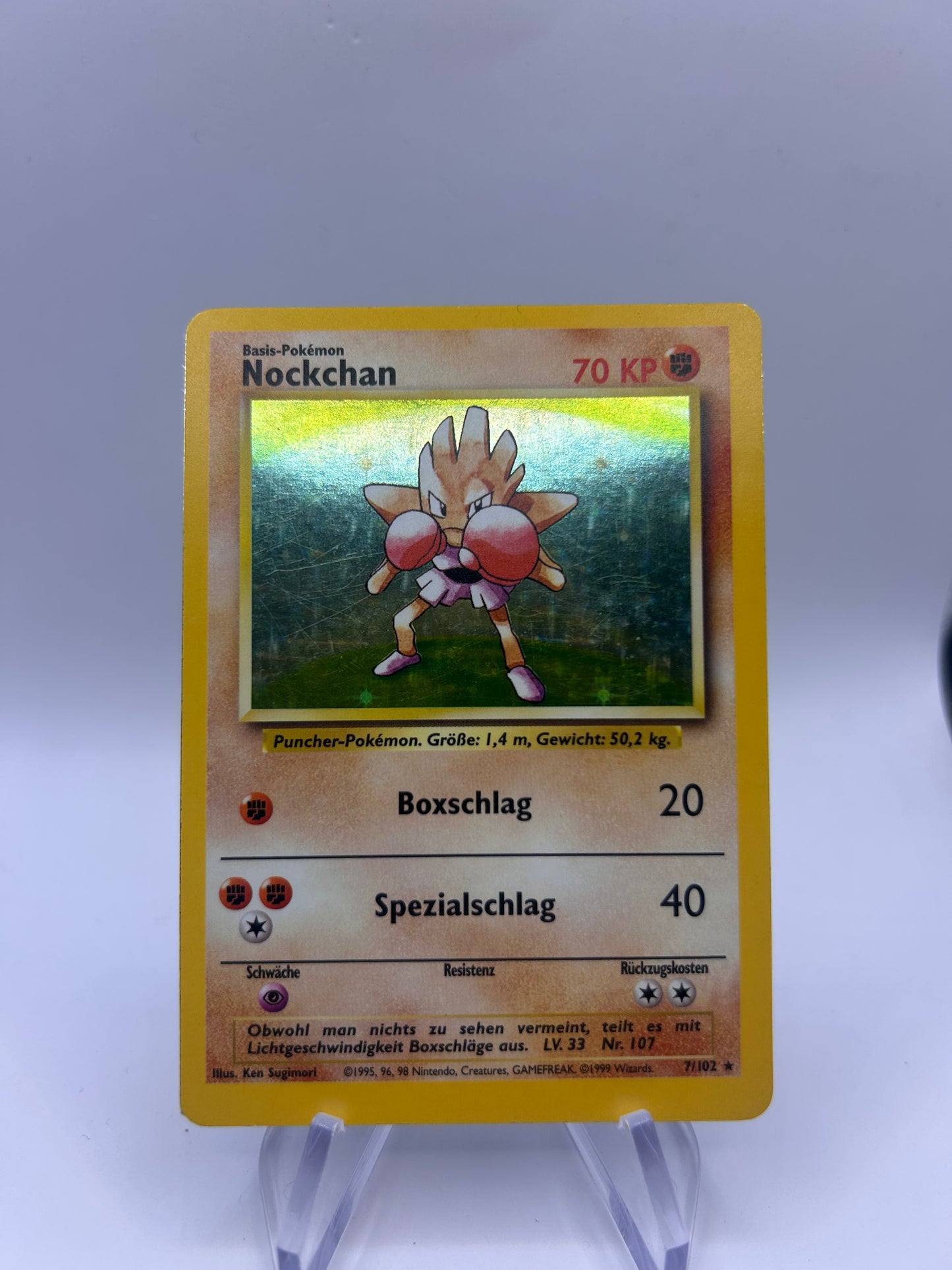 Pokemon Karte Holo Base Set Nockchan 7/102 Deutsch