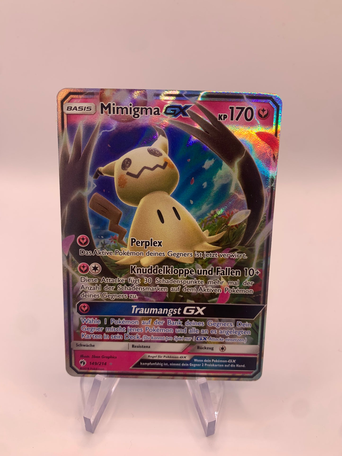 Pokemon Karte GX Mimigma 149/214 Deutsch