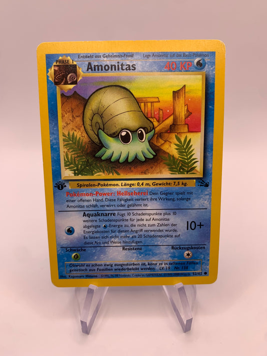 Pokémon Karte Amonitas 52/62 Fossil Deutsch