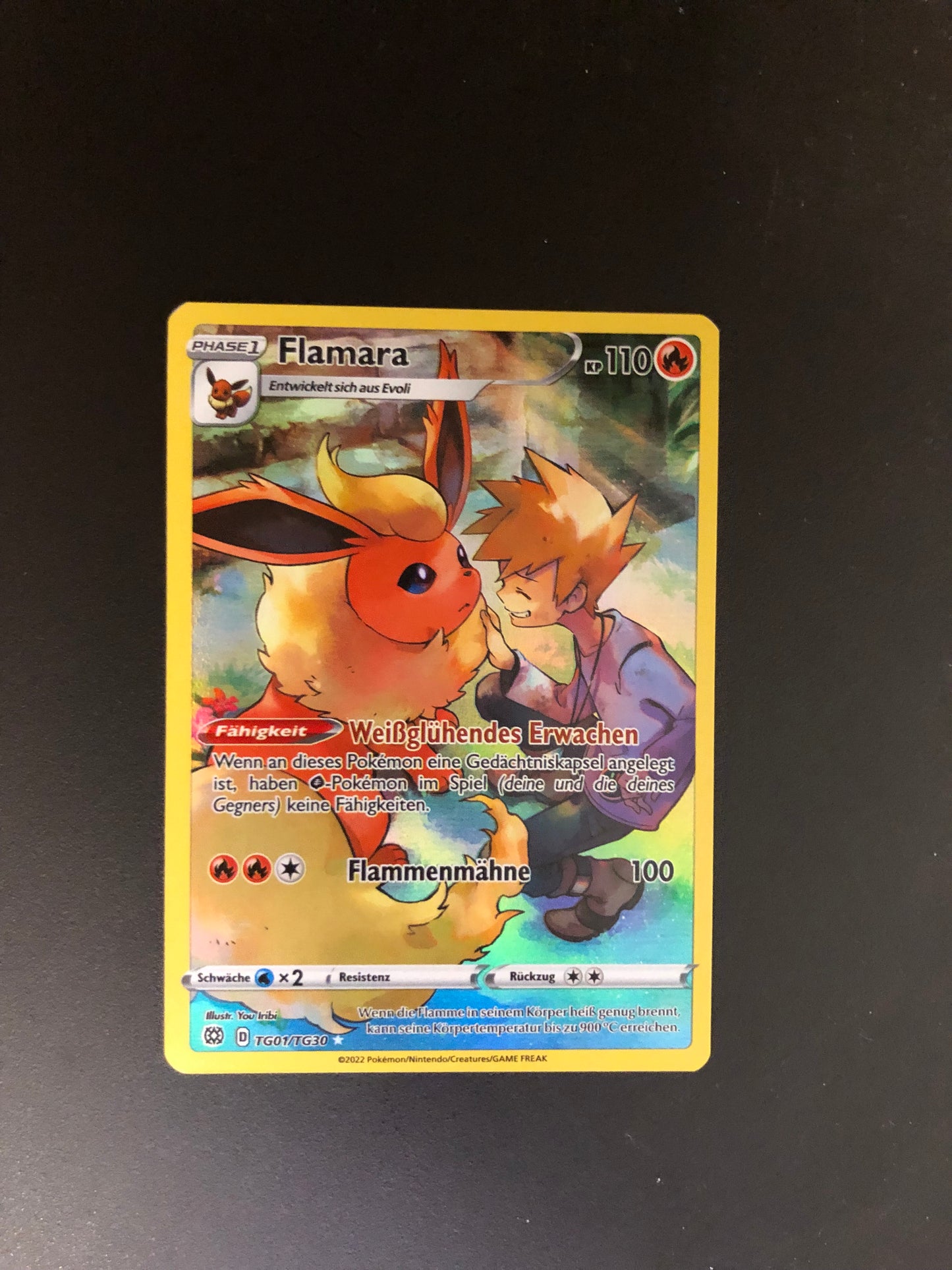 Pokemon Karte Art-Rare Flamara TG01/TG30 Deutsch