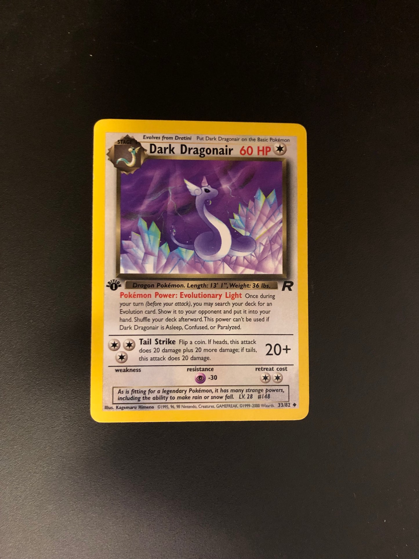 Pokemon Karte Dunkles Dragoran 1st Edition Englisch
