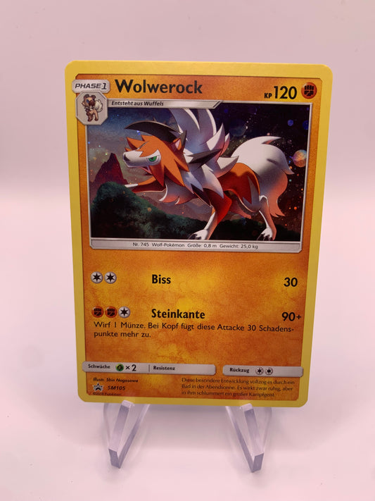 Pokemon Karte Promo Holo Wolwerock SM105 Deutsch