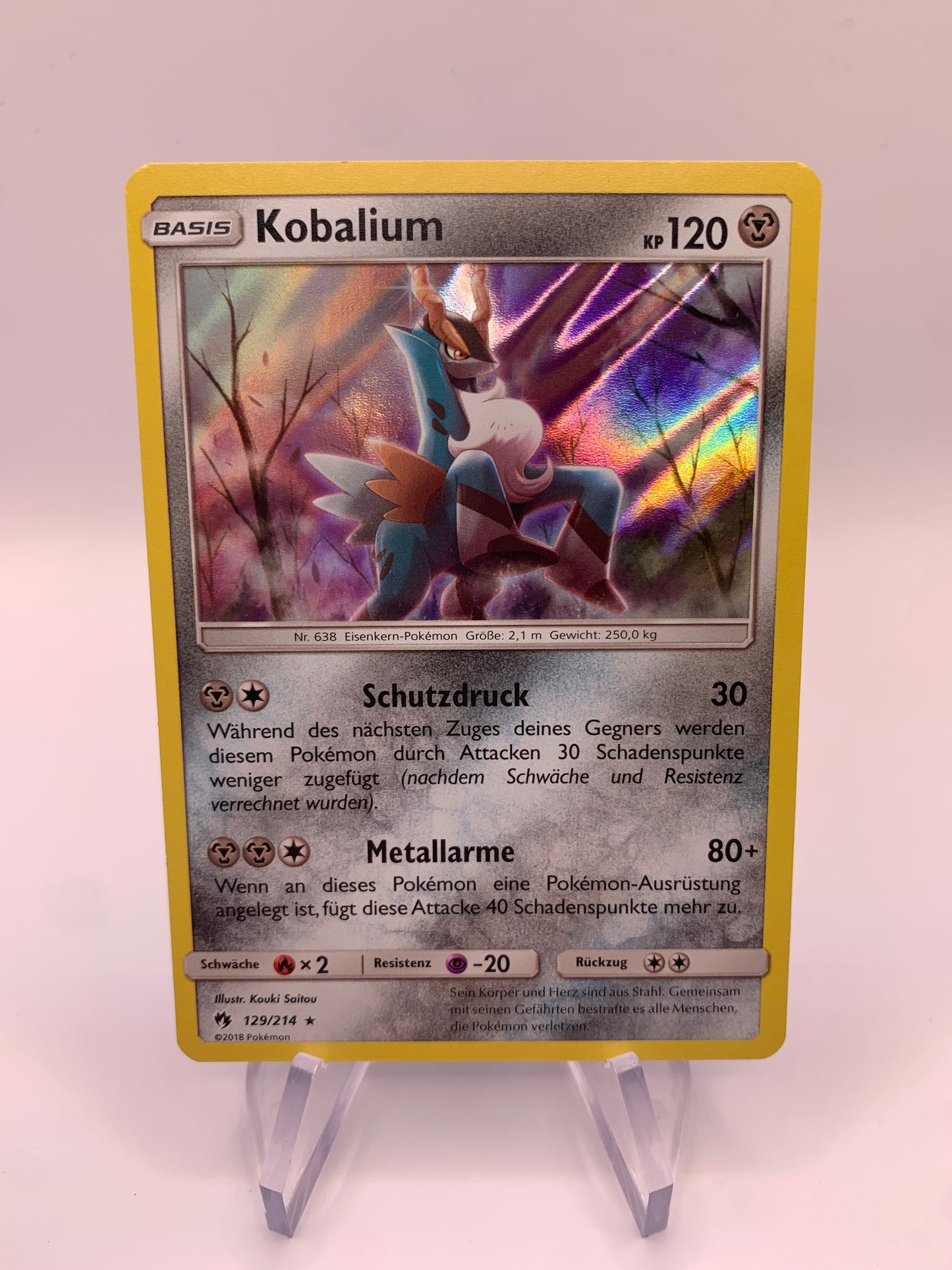 Pokemon Karte Holo Kobalium 129/214 Deutsch