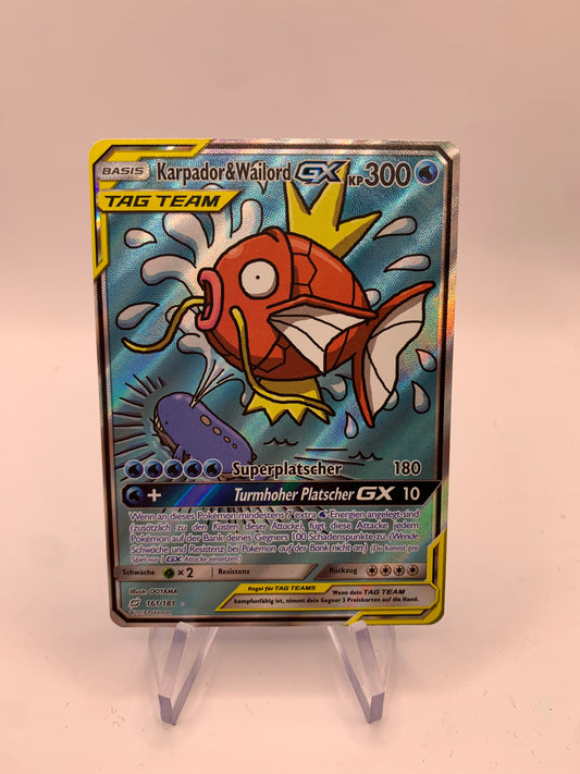 Pokemon Card Tag-Team Alt-Art Magikarp &amp; Wailord 161/181 German