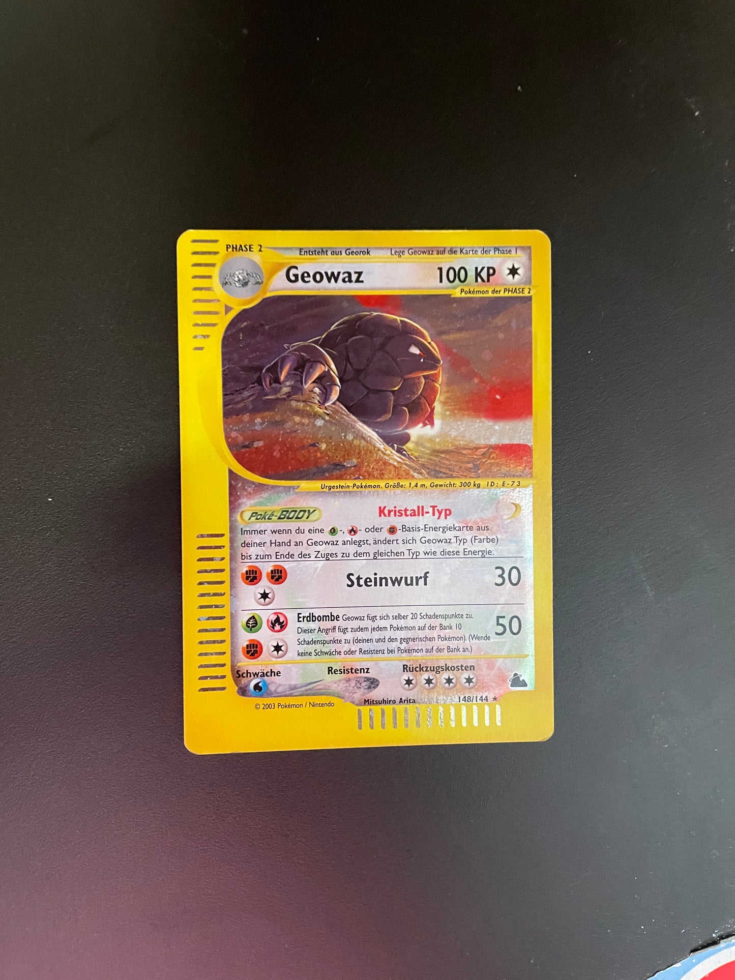 Pokemon Karte Holo E-Series Geowaz 148/144 Deutsch