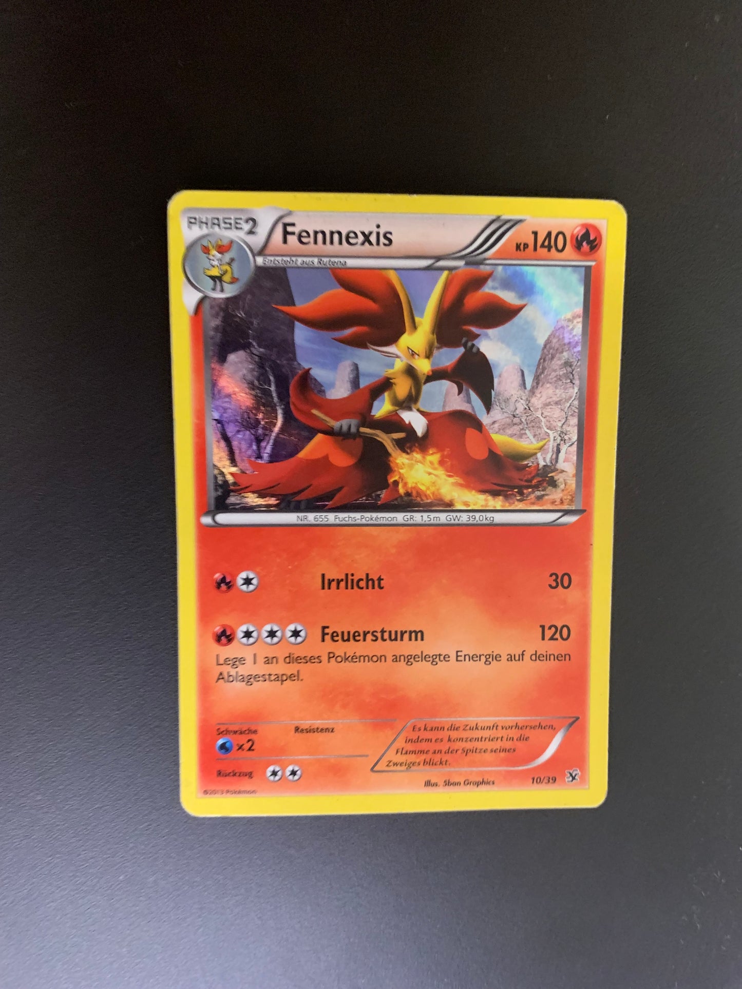 Pokemon Karte Holo Fennexis 10/39 Deutsch