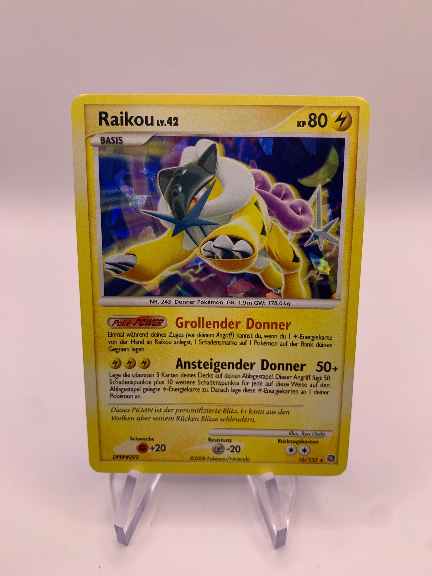 Pokemon Karte Holo Raikou 16/132 Deutsch