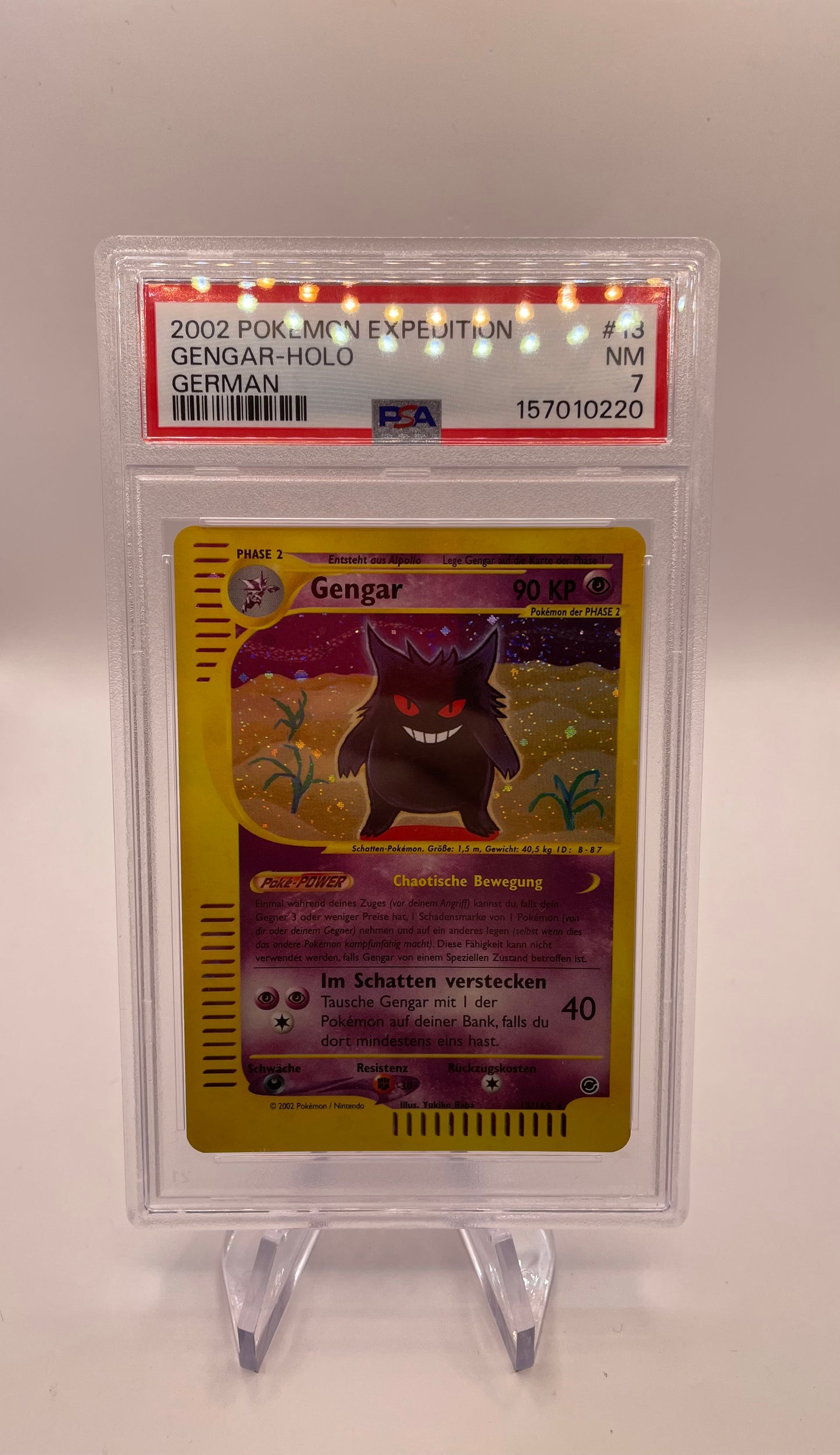 Pokemon Karte E-Series PSA 7 Holo Gengar 13/165 Deutsch