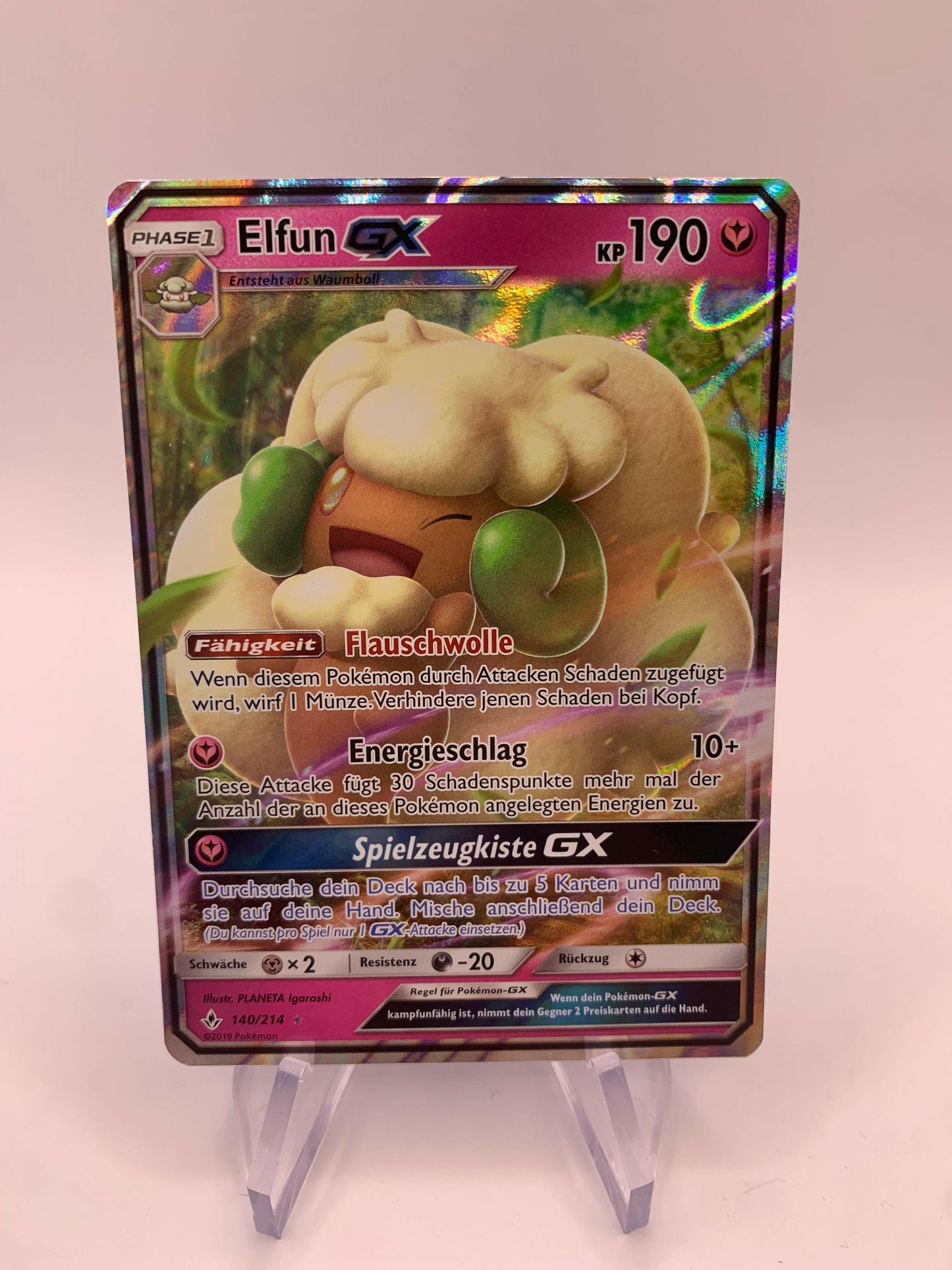 Pokémon card GX Elfun 140/214 German