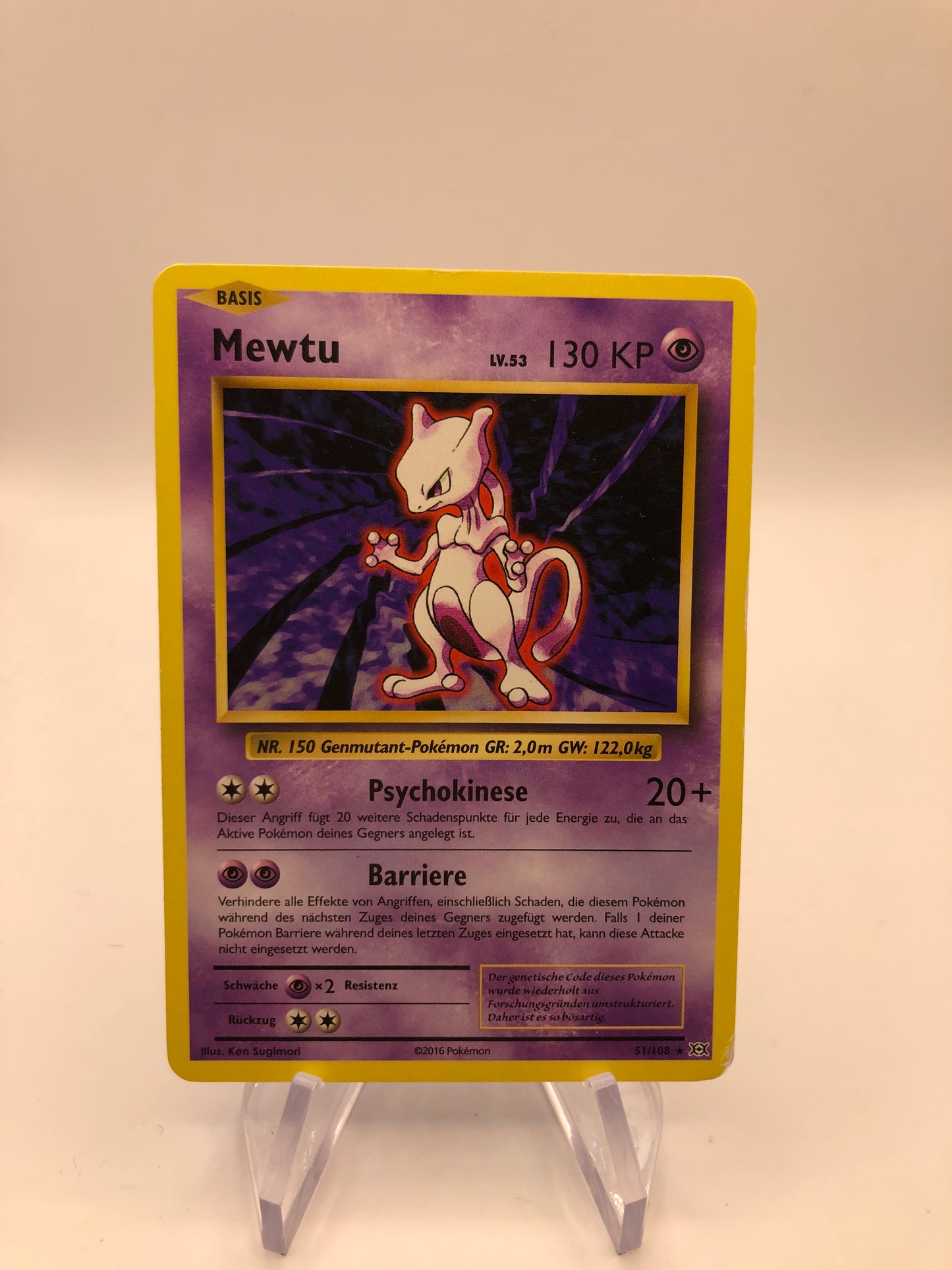 Pokemon Karte Mewtu 51/108 Deutsch