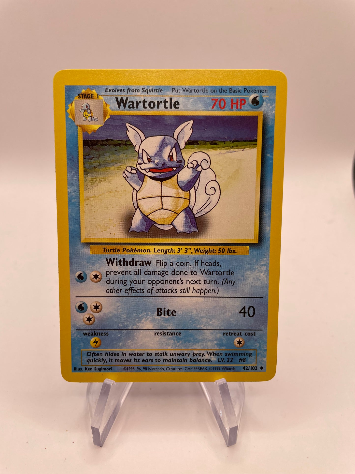 Pokemon Karte Base-Set Wartortle 42/102 Englisch