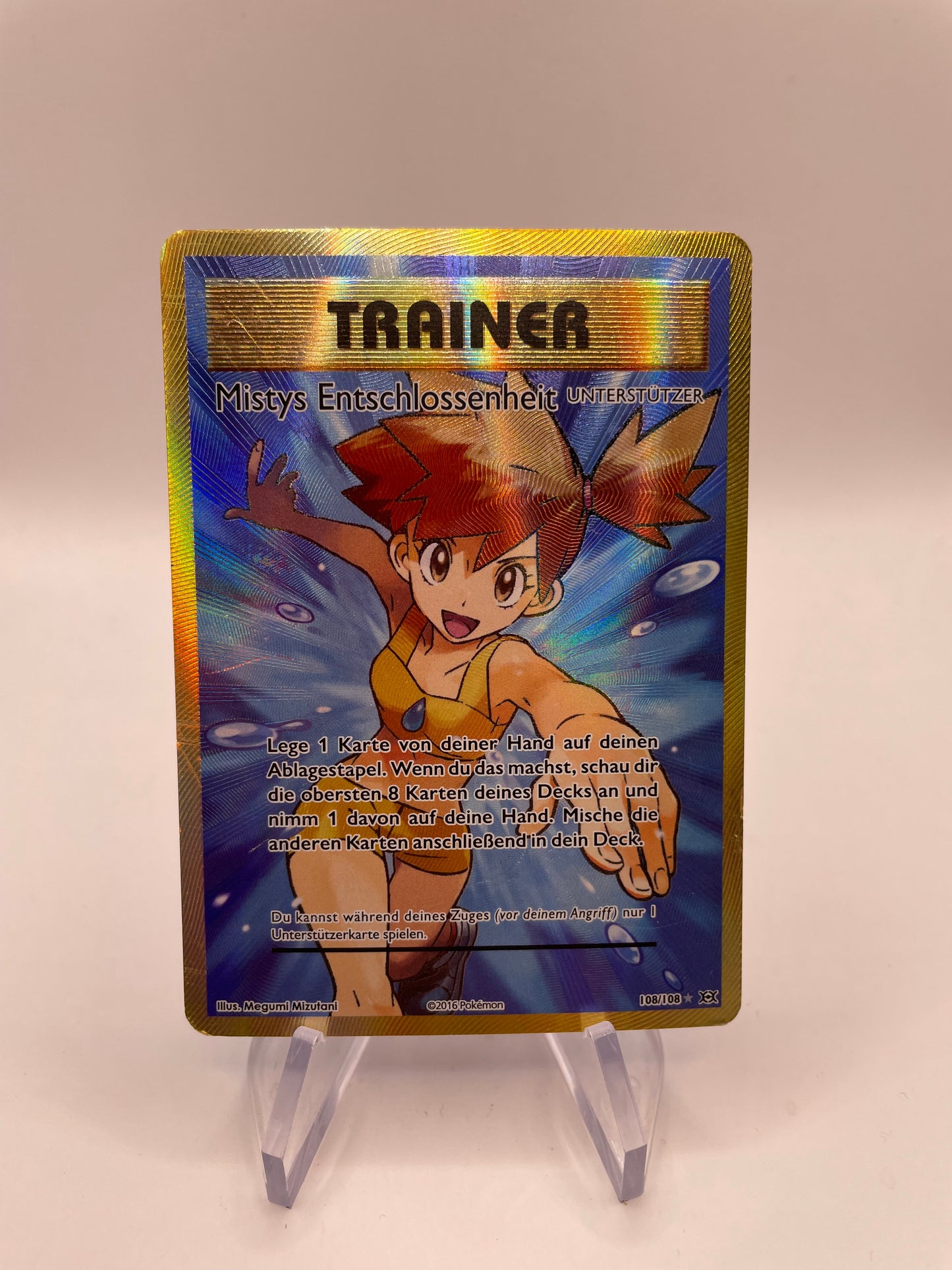Pokemon Karte Trainer Mistys Entschlossenheit 108/108 Deutsch