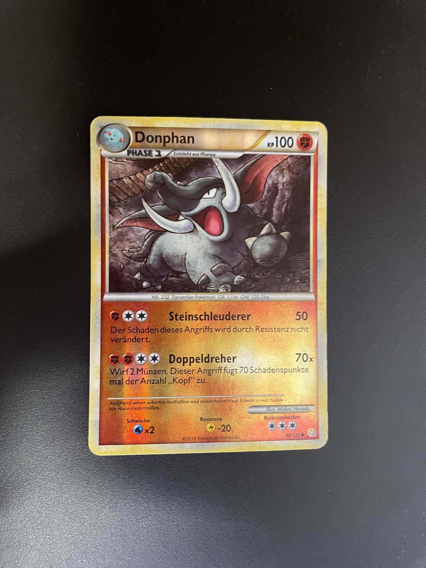 Pokemon Karte Revers Donphan 40/123 Deutsch