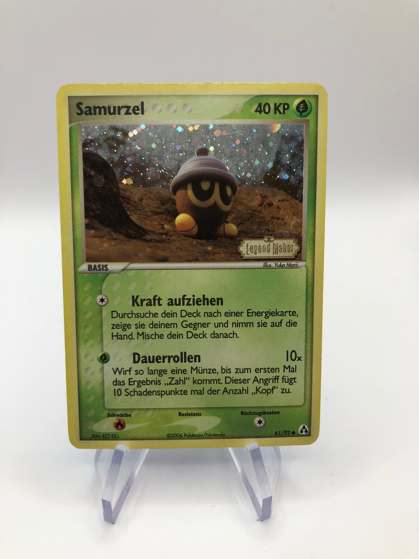 Pokemon Karte Revers Stamp Samurzel 61/92 Deutsch