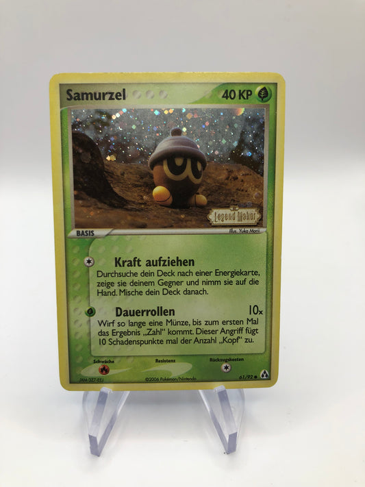 Pokemon Karte Revers Stamp Samurzel 61/92 Deutsch