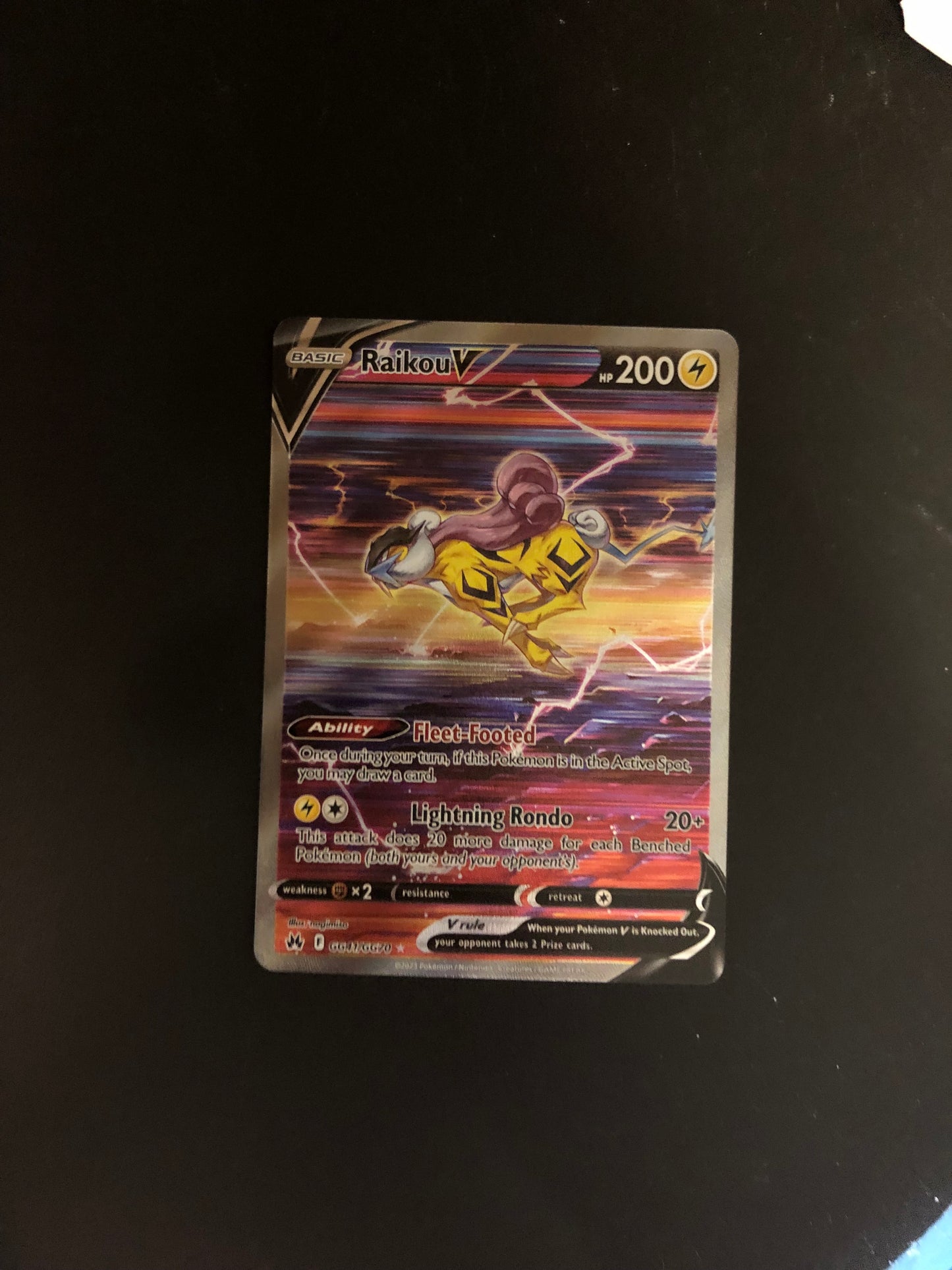 Pokemon Karte V Alt Art Raikou GG41/GG70 Englisch