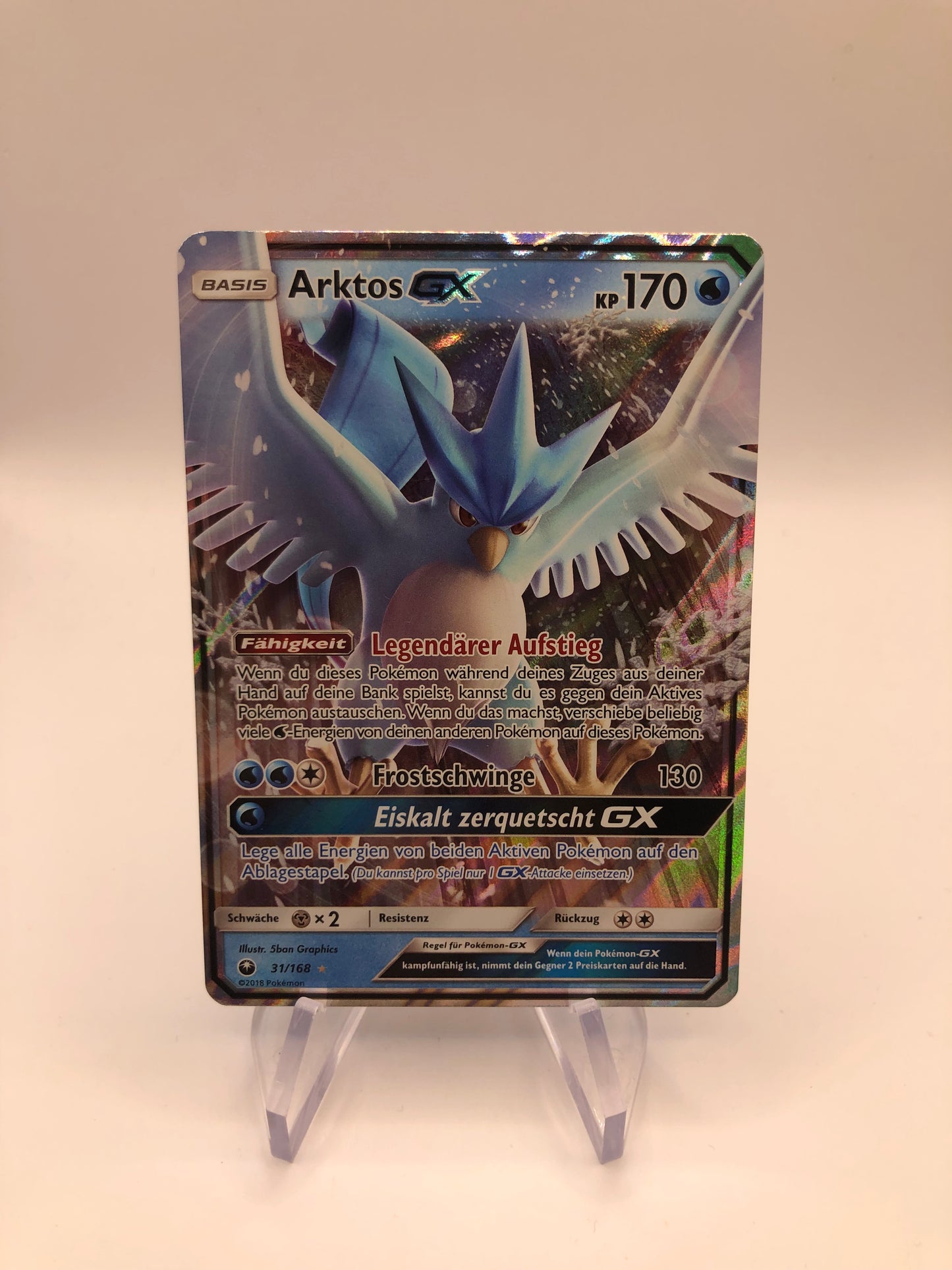 Pokemon Karte GX Arktos 31/168 Deutsch