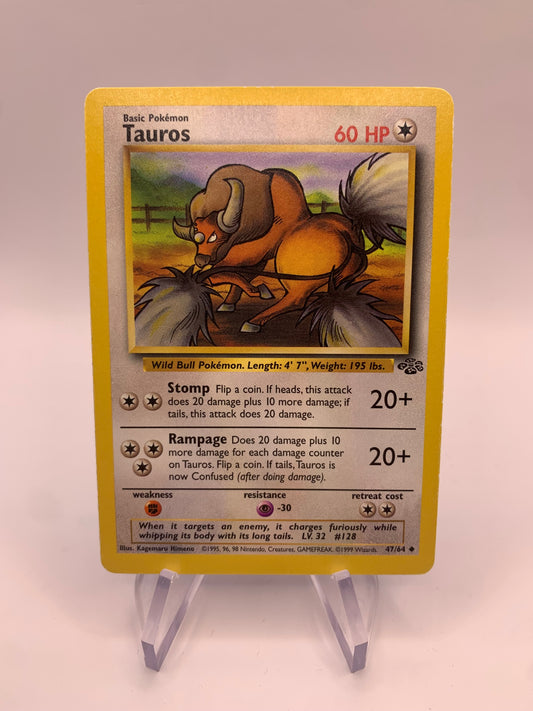 Pokemon card Tauros 47/64 Jungle English