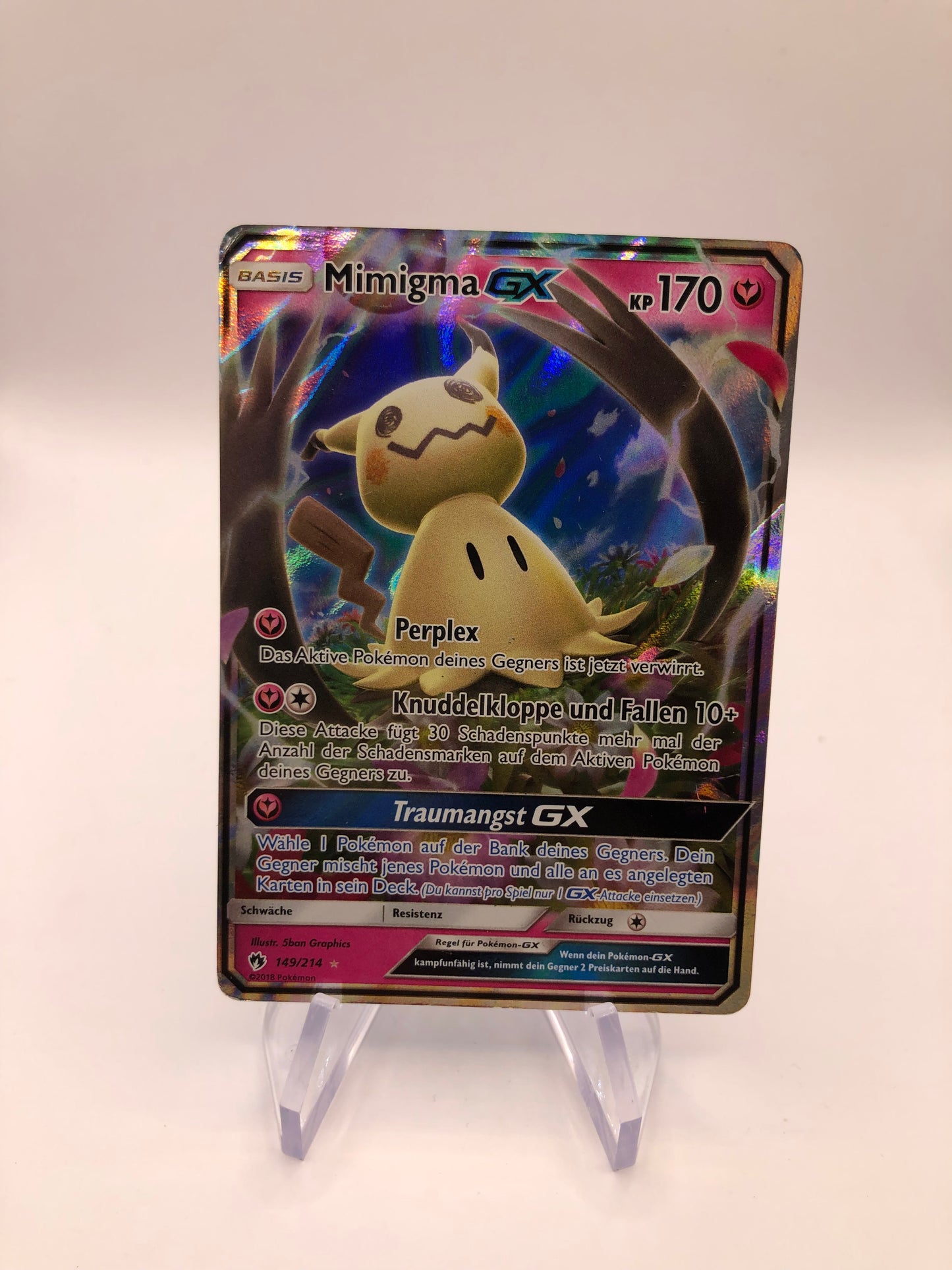 Pokemon Karte GX Mimigma 149/214 Deutsch