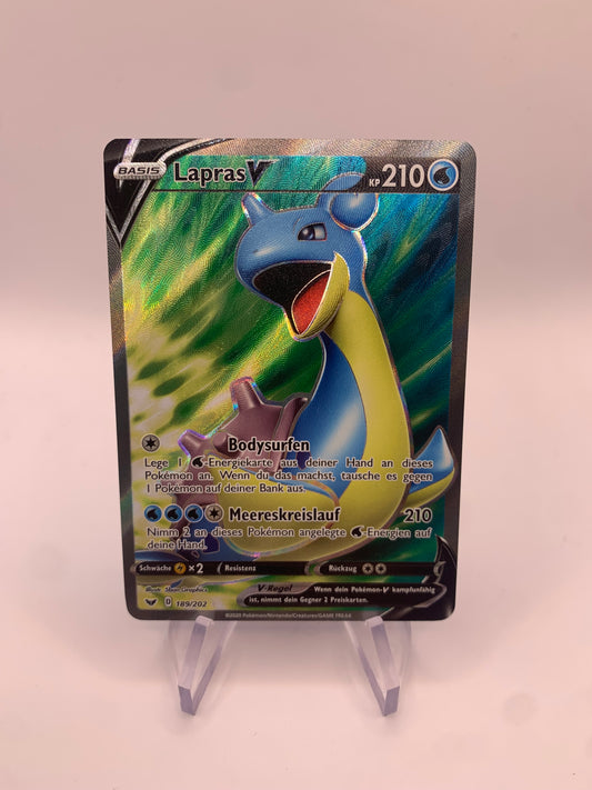 Pokemon Karte V Fullart Lapras 189/202 Deutsch