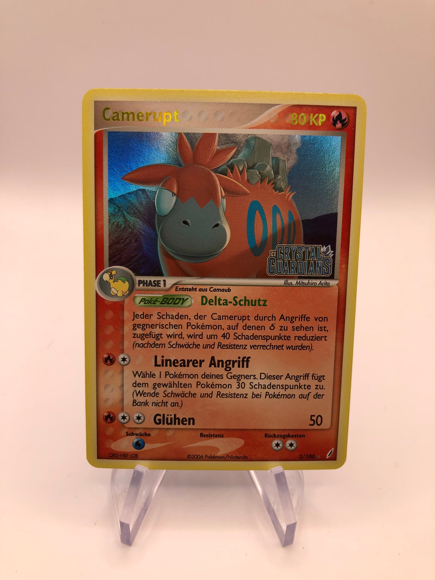 Pokemon Karte Stamp Camerupt 3/100 Deutsch