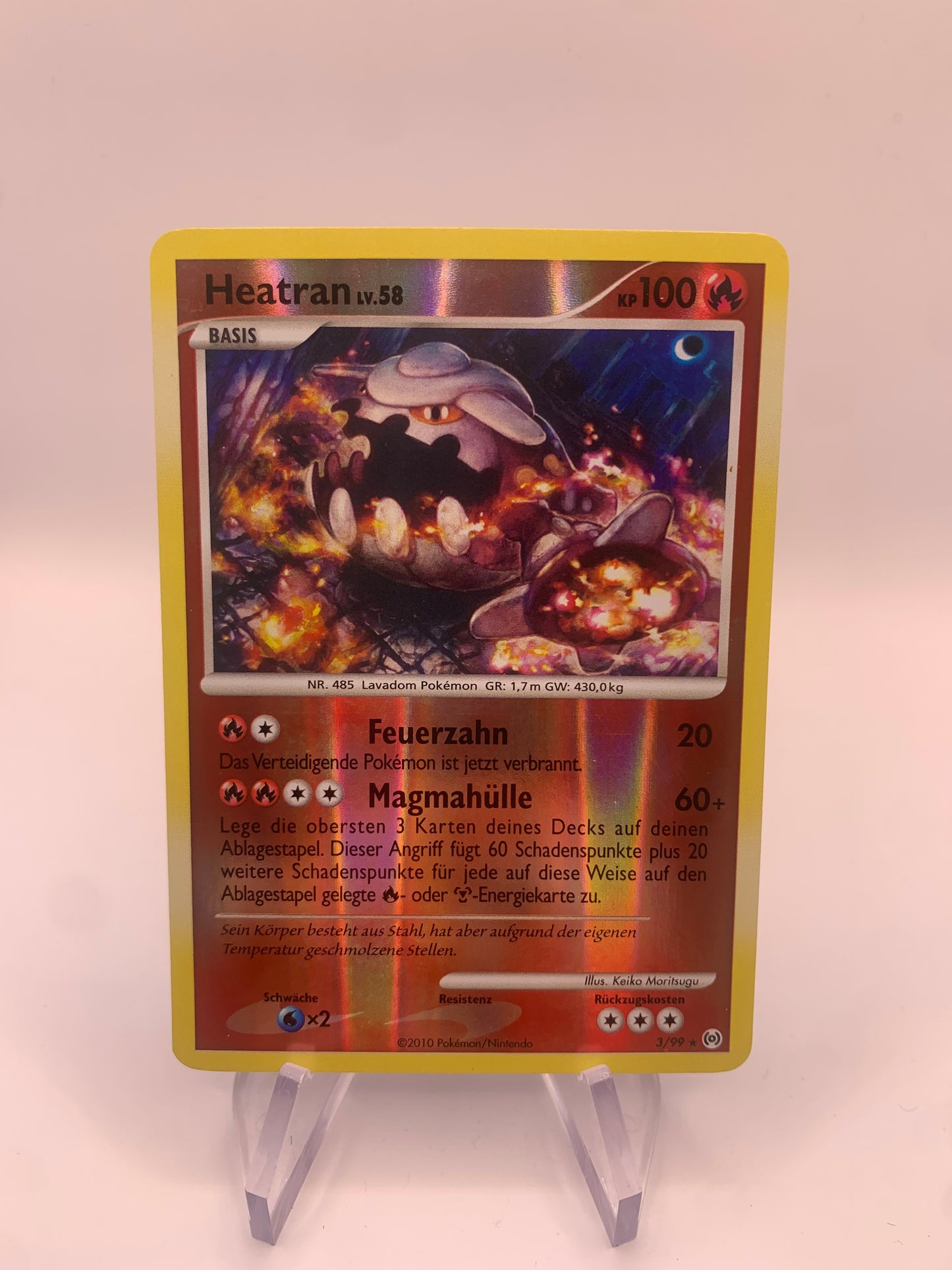 Pokemon Karte Reverse Holo Heatran 3/99 Deutsch