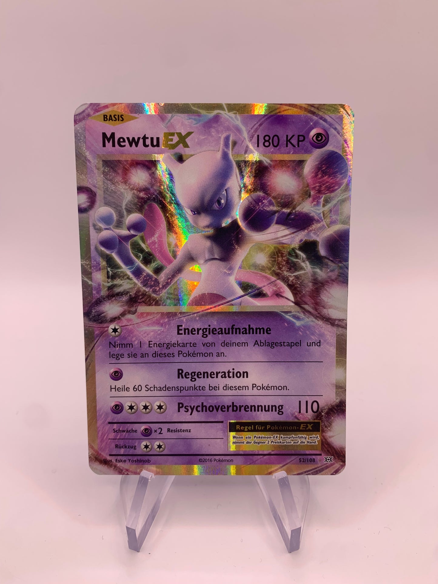 Pokémon Karte EX Mewtu 52/108 deutsch