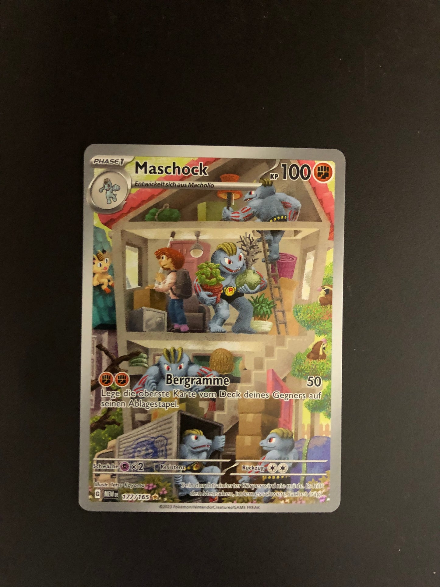 Pokemon Karte Art Rare Maschock 177/165 Deutsch
