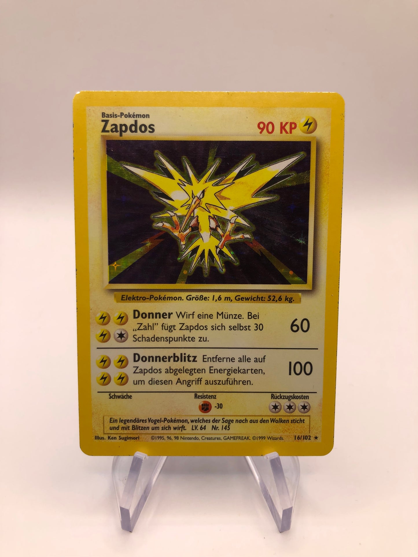 Pokemon Karten Holo Zapdos 16/102 Deutsch