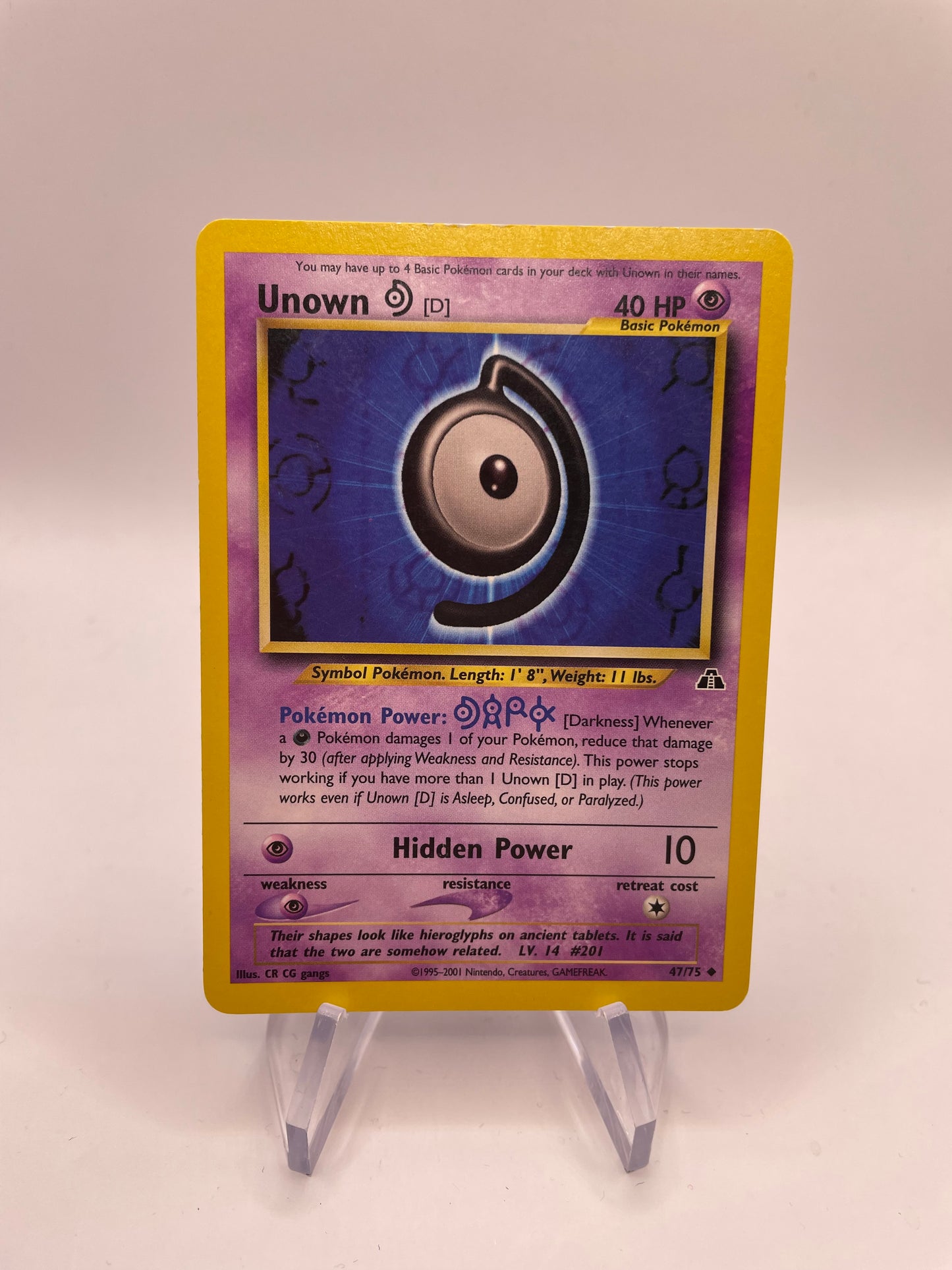 Pokemon Karte Neo Discovery Unown 47/75 Englisch