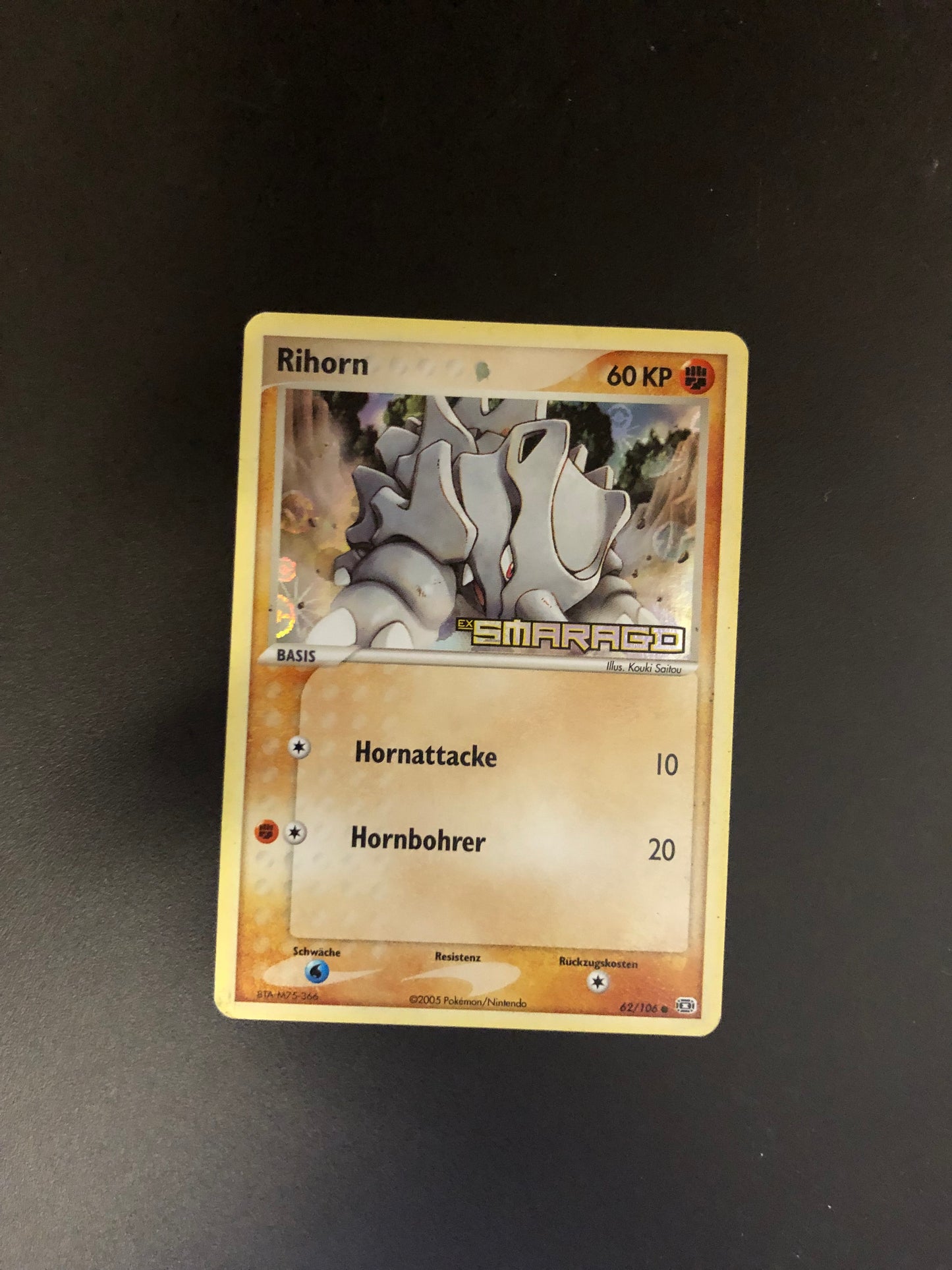 Pokemon Karte Revers Stamp Rihorn 62/106 Deutsch