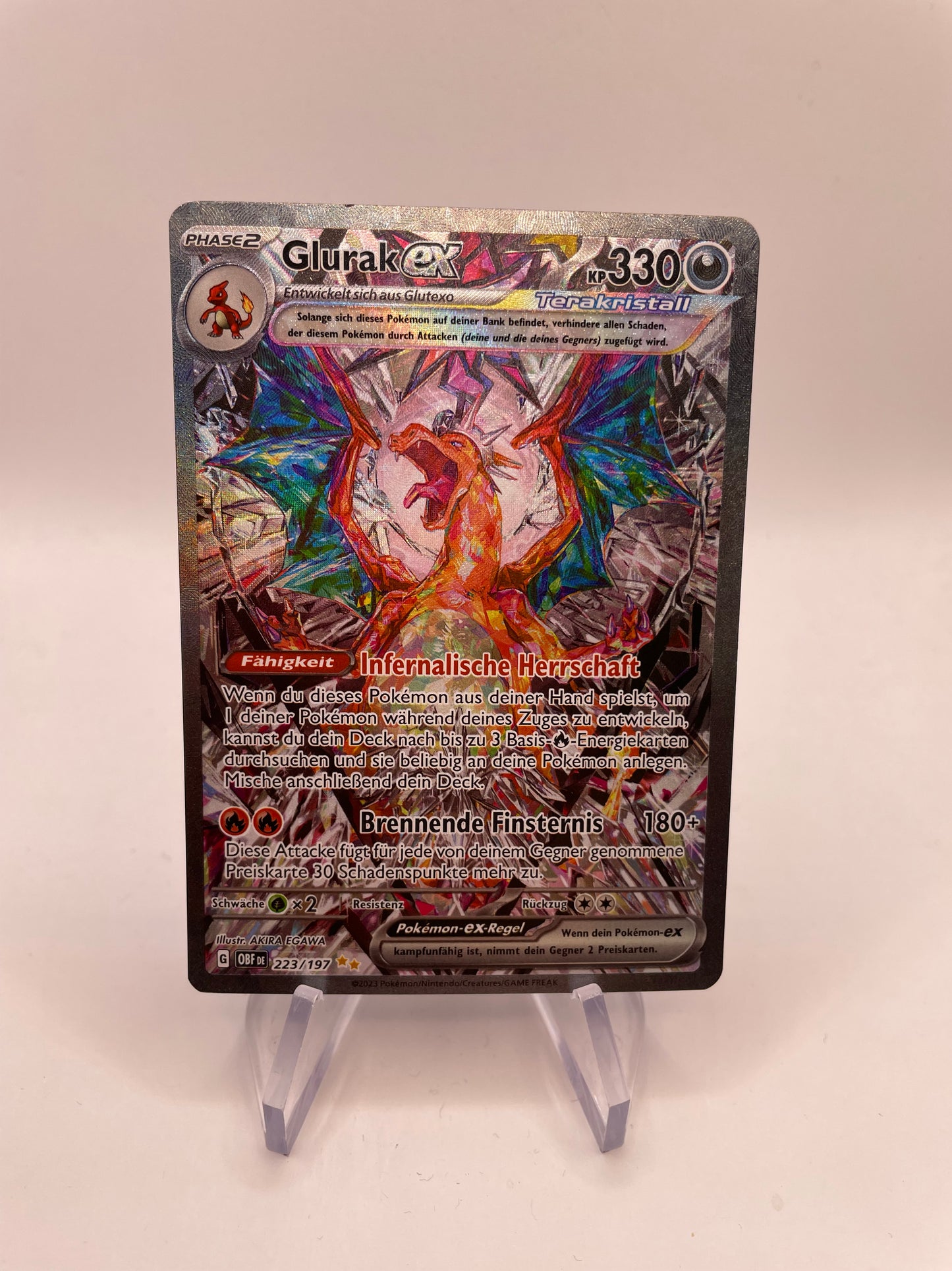 Pokemon card ex Alt-Art Charizard 223/197 German