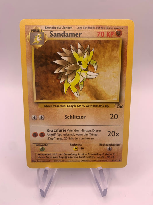 Pokemon Karte Sandamer Fossil 41/62 Deutsch