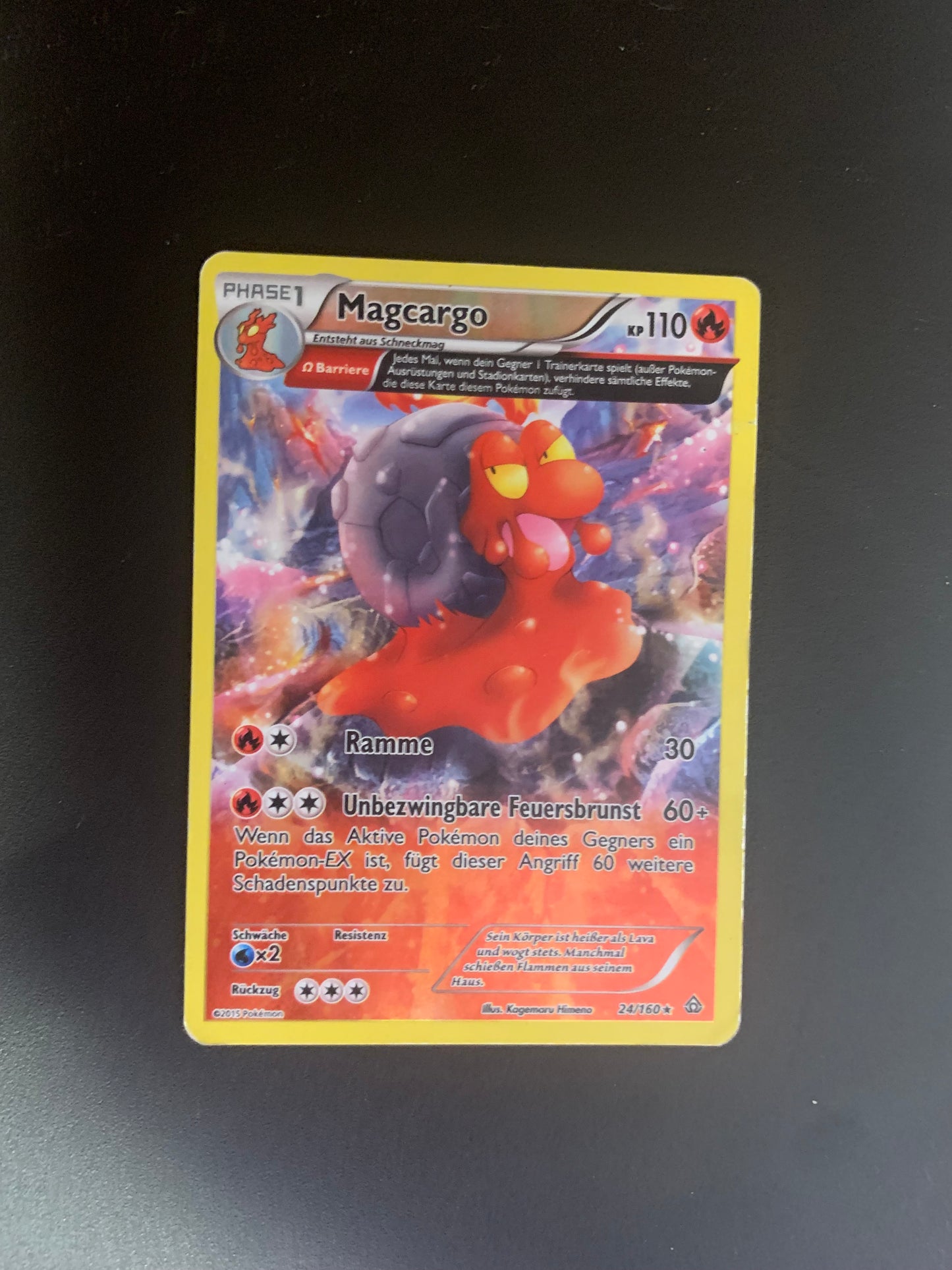 Pokemon Karte Reverse Magcargo 24/160 Deutsch