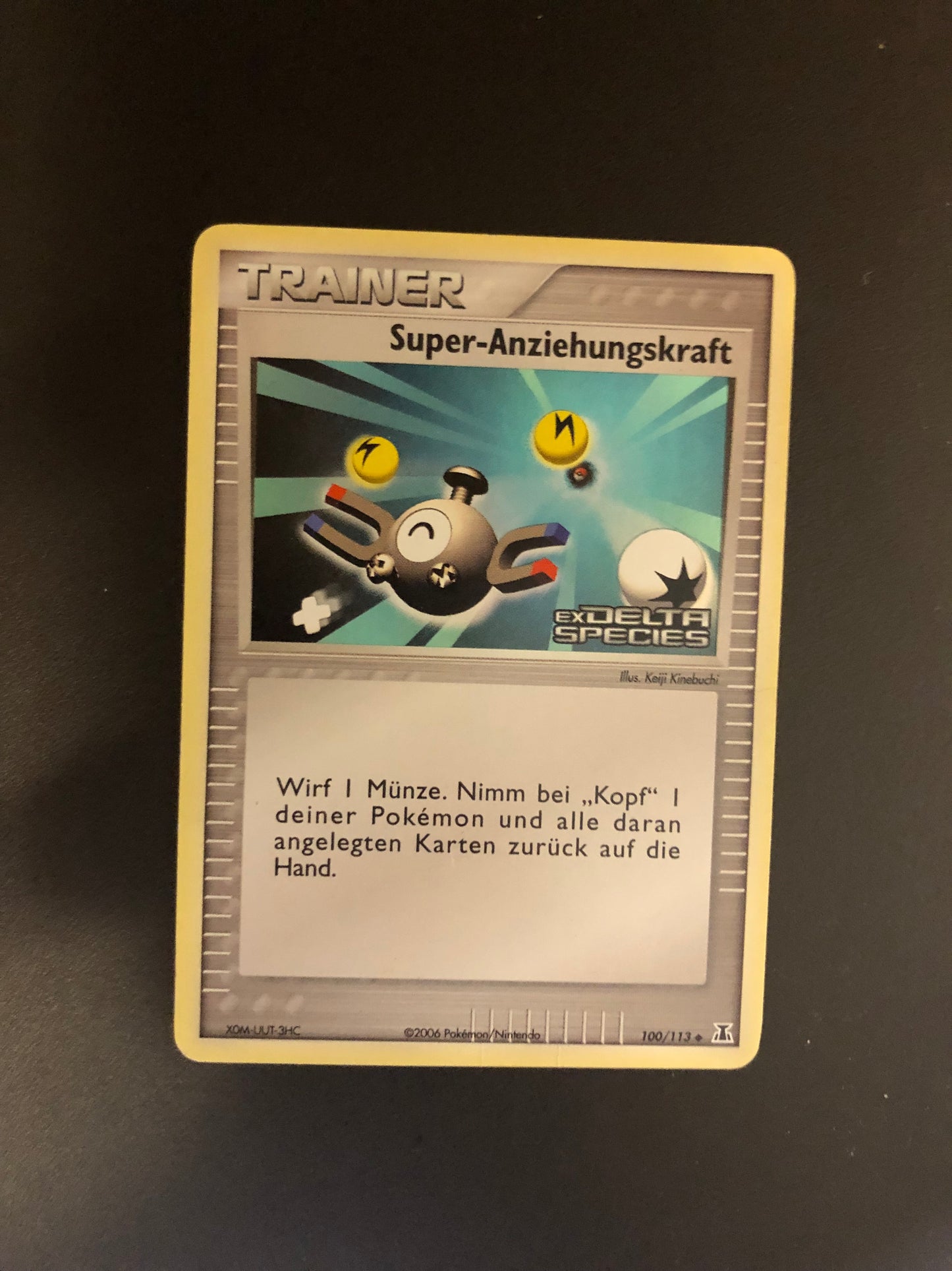 Pokemon Karte Revers Stamp Trainer Super-Anziehungskraft 100/113 Deutsch