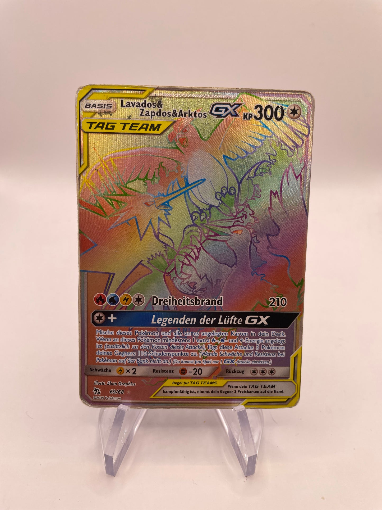 Pokemon Karte Lavados & Zapdos & Arktos GX Tagteam 69/68 Deutsch