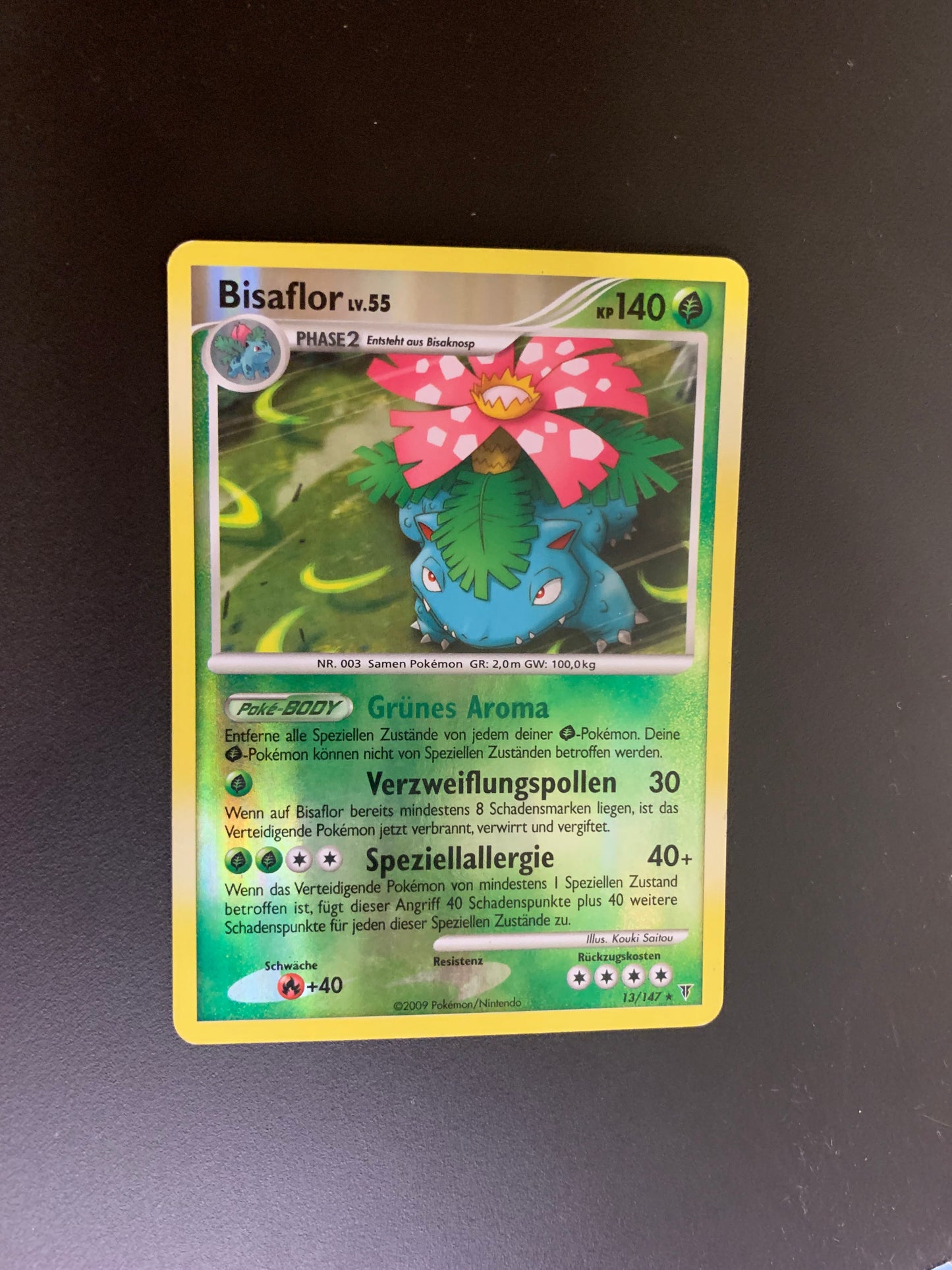 Pokemon Karte Revers Holo Bisaflor 13/147 Deutsch