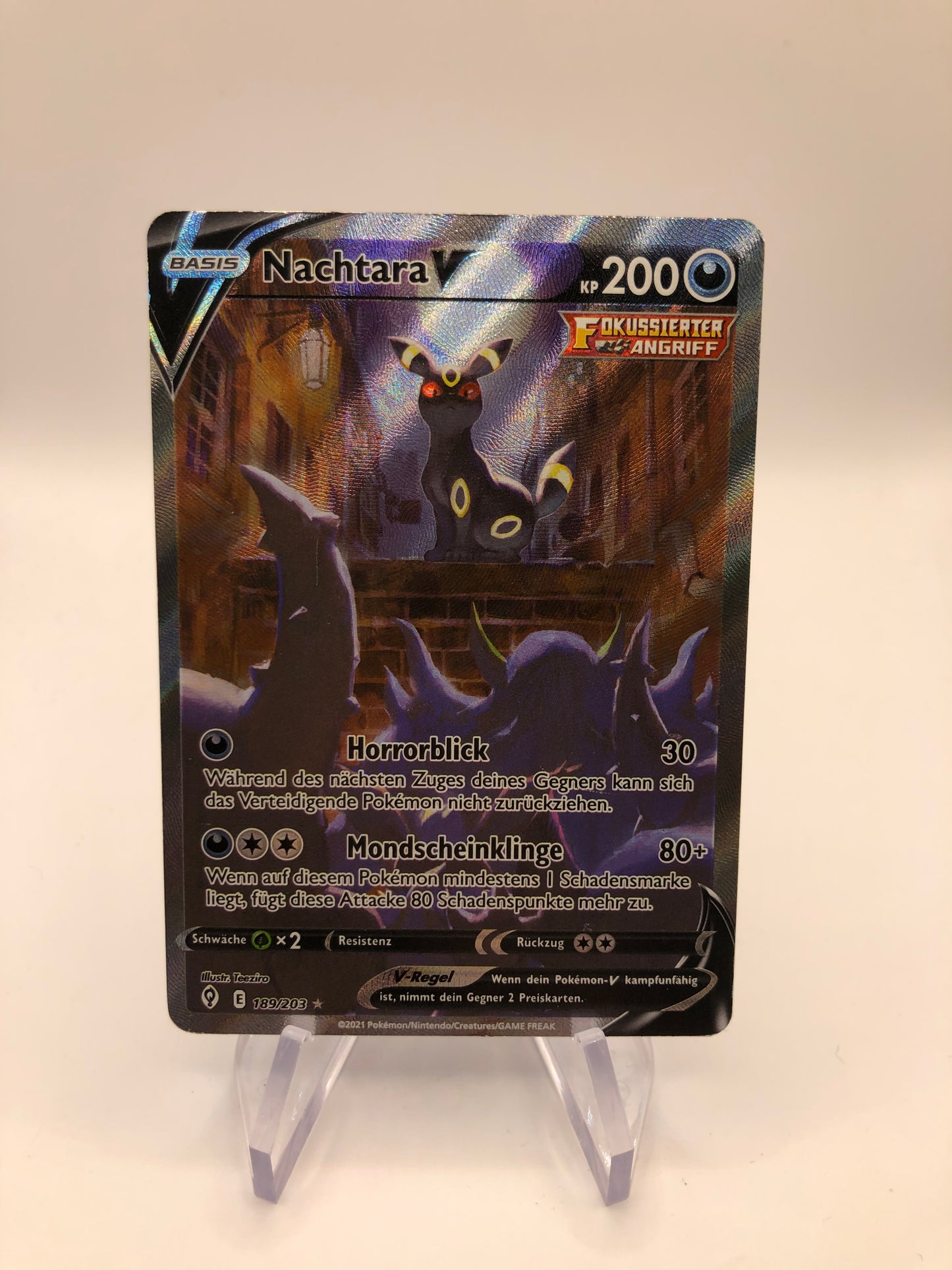Pokemon Karten V Alt-Art Nachtara 189/203 Deutsch
