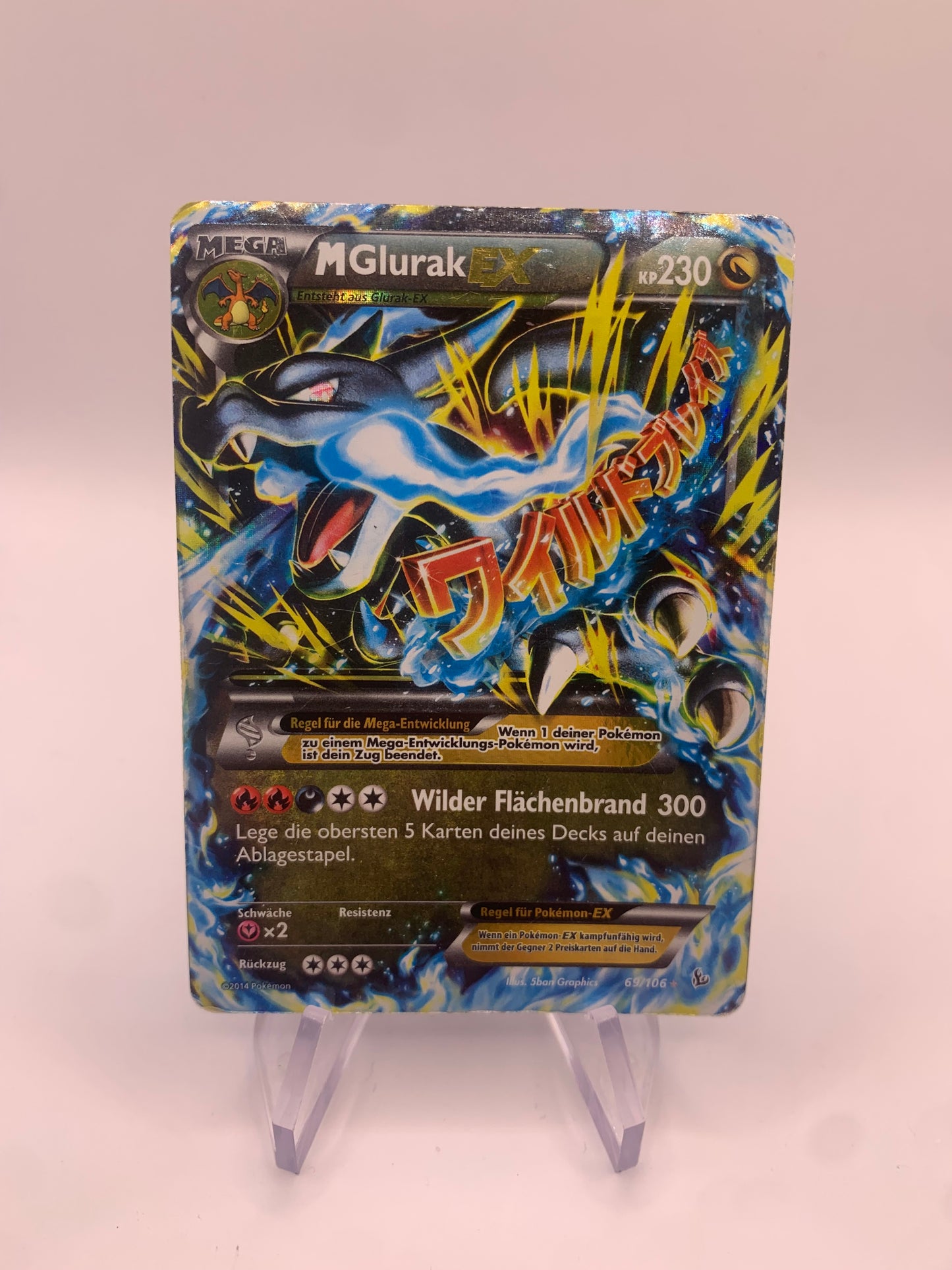 Pokemon Karte Mega EX Glurak 69/106 Deutsch