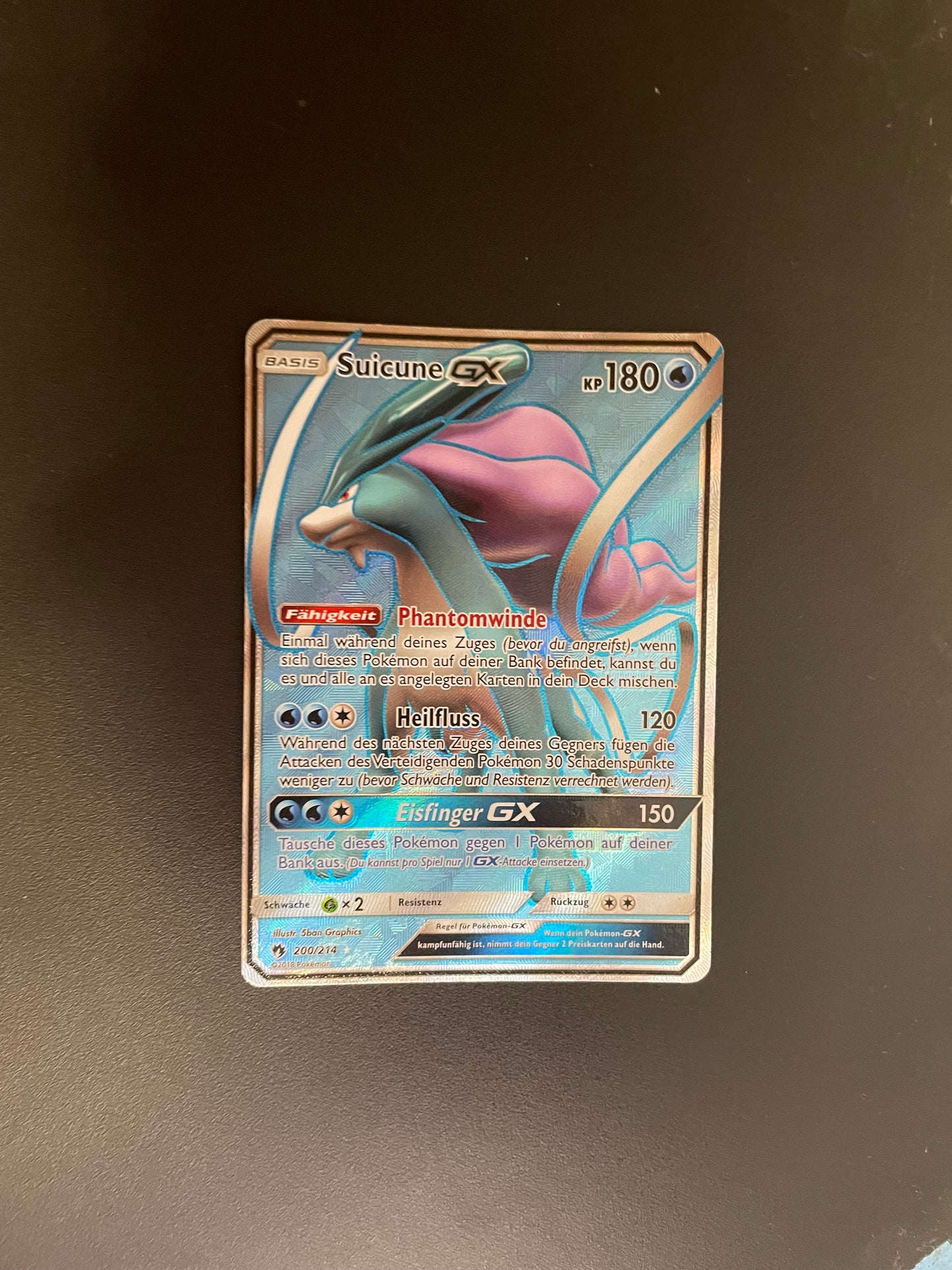 Pokémon Karte GX Suicune 200/214 Deutsch