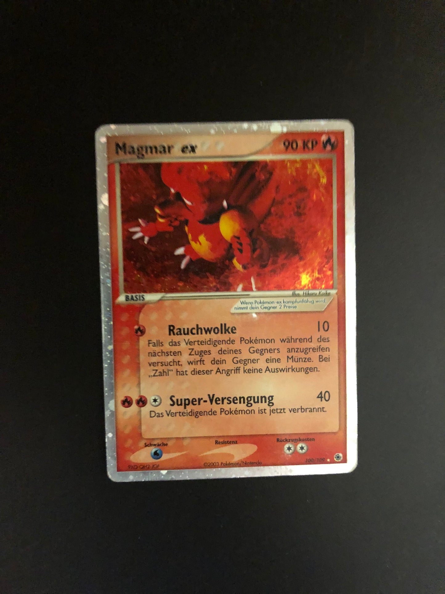 Pokemon Karte EX Magmar 100/108 Deutsch