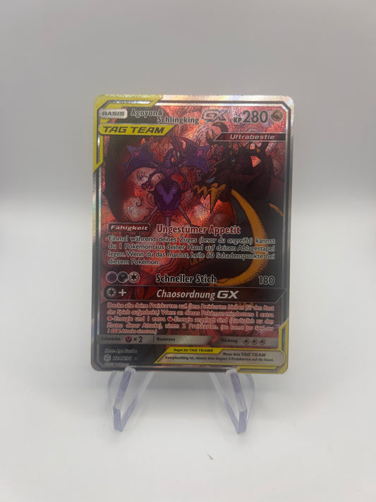 Pokemon Karte Tag Team Alt Art Agoyon & Schlingking 224/236 Deutsch