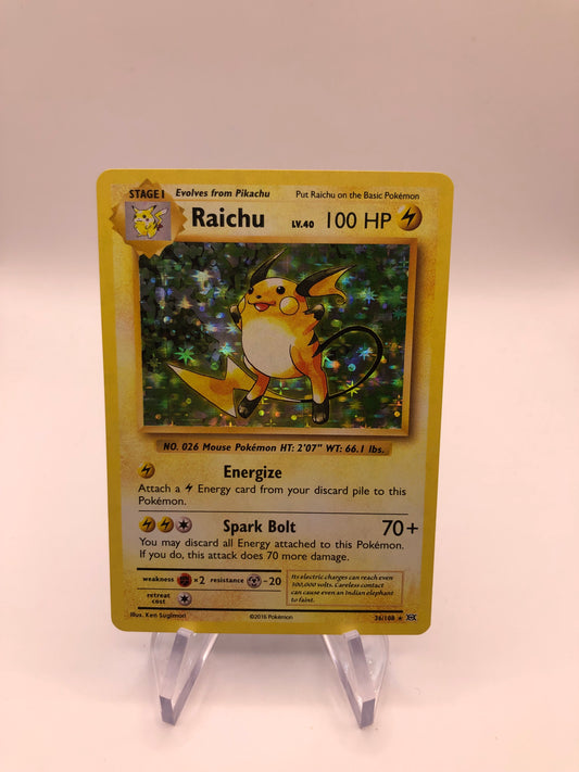 Pokemon Karte Holo Raichu 36/108 Englisch