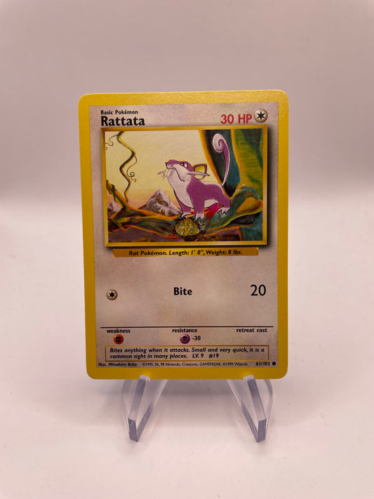 Pokemon Karte Base Set Rattata 61/102 Englisch