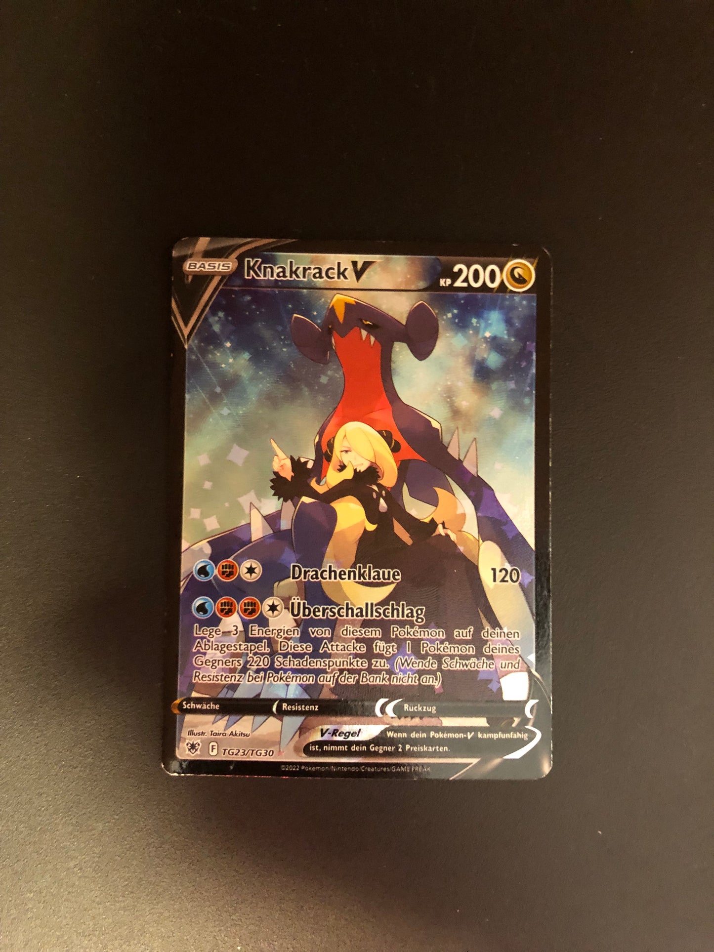 Pokemon Karte V Alt-Art Knakrack TG23/TG30 Deutsch